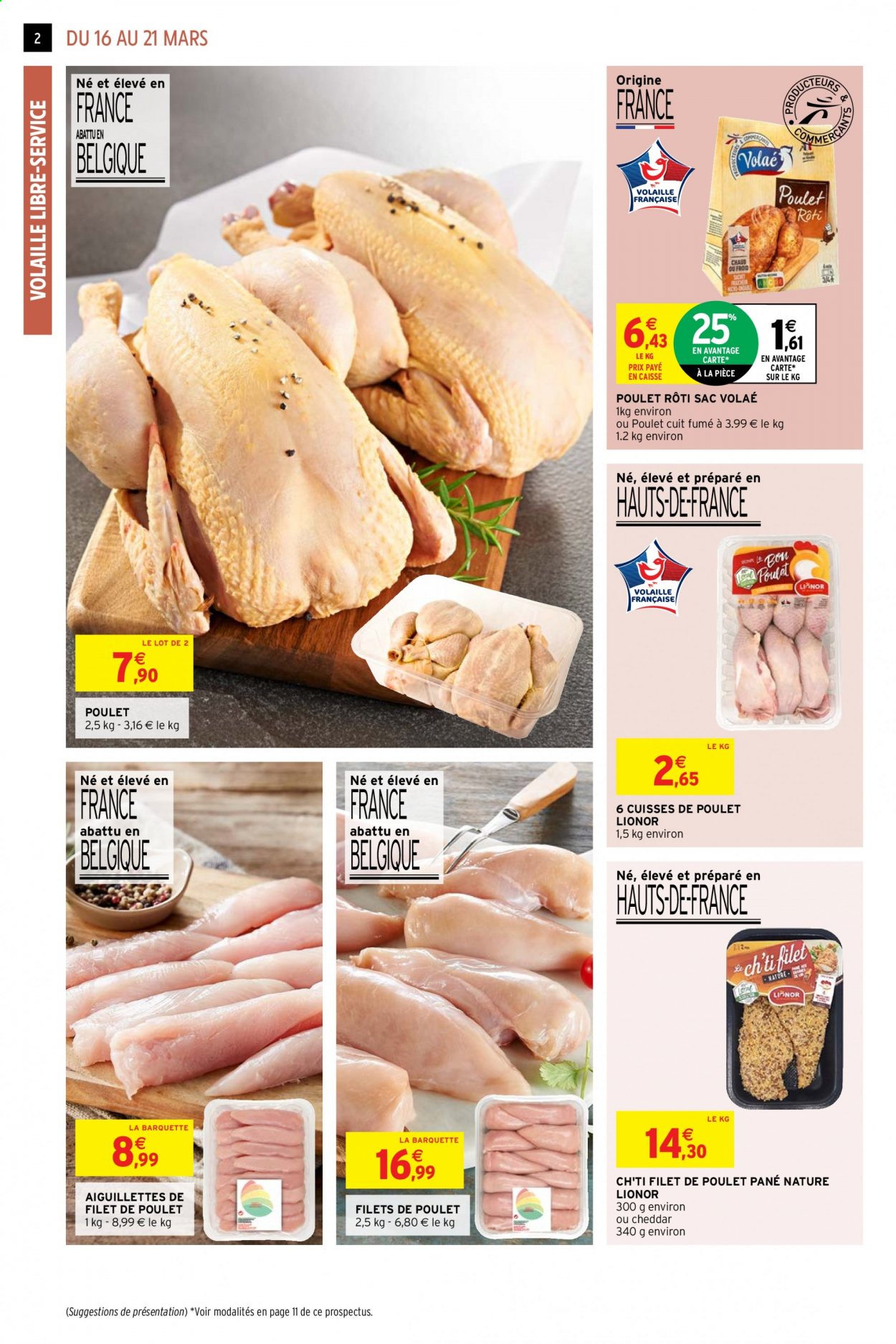 thumbnail - Catalogue Intermarché Hyper - 16/03/2021 - 21/03/2021 - Produits soldés - filet de poulet, cuisses de poulet, viande de poulet, poulet rôti, sac. Page 2.