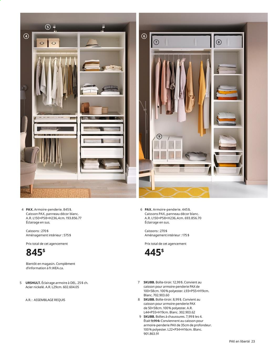 thumbnail - Catalogue IKEA - Produits soldés - armoire, boîte à chaussures, armoire-penderie. Page 23.