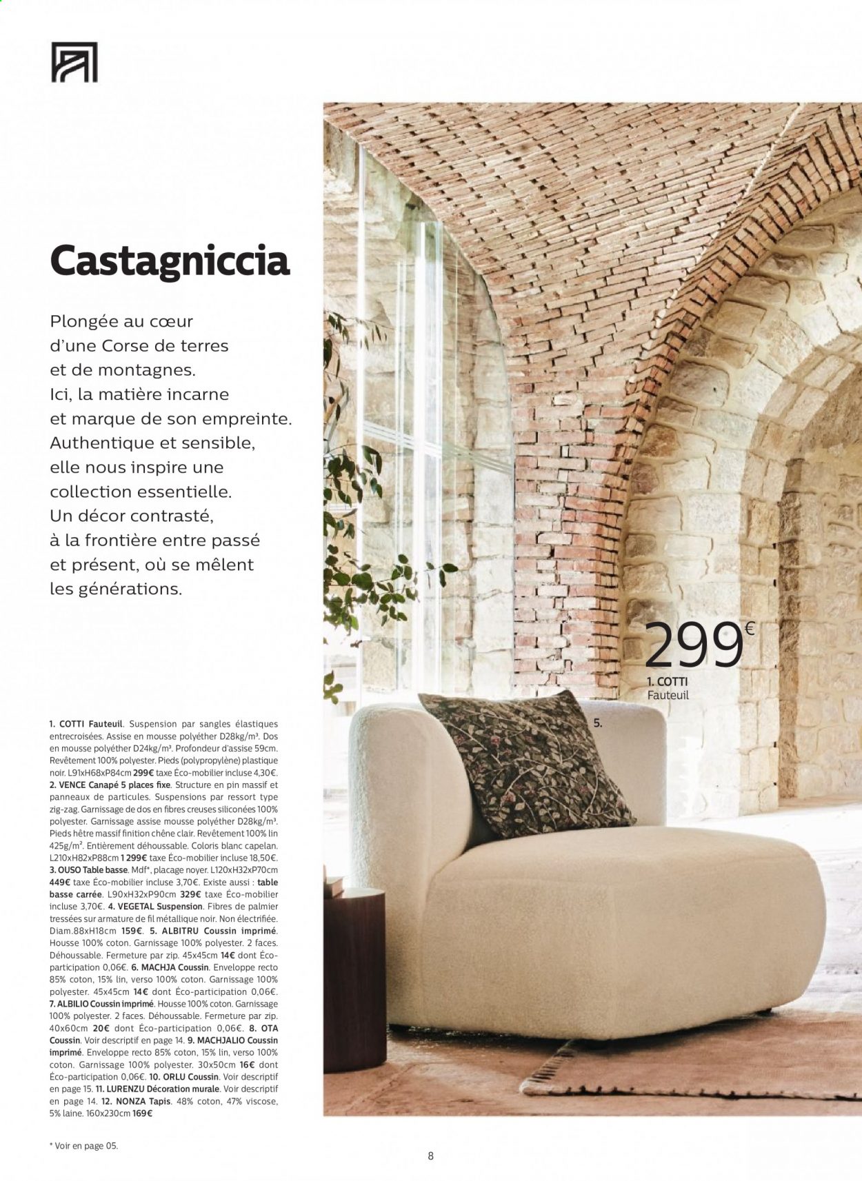 thumbnail - Catalogue alinea - Produits soldés - table, tapis, canapé, fauteuil, table basse, décoration maison. Page 8.