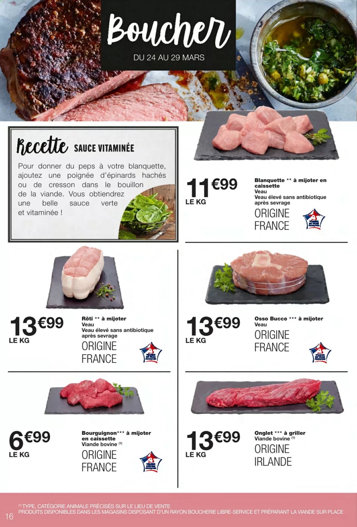 thumbnail - Catalogue Monoprix - 24/03/2021 - 05/04/2021 - Produits soldés - épinard, viande de veau, bouillon. Page 16.