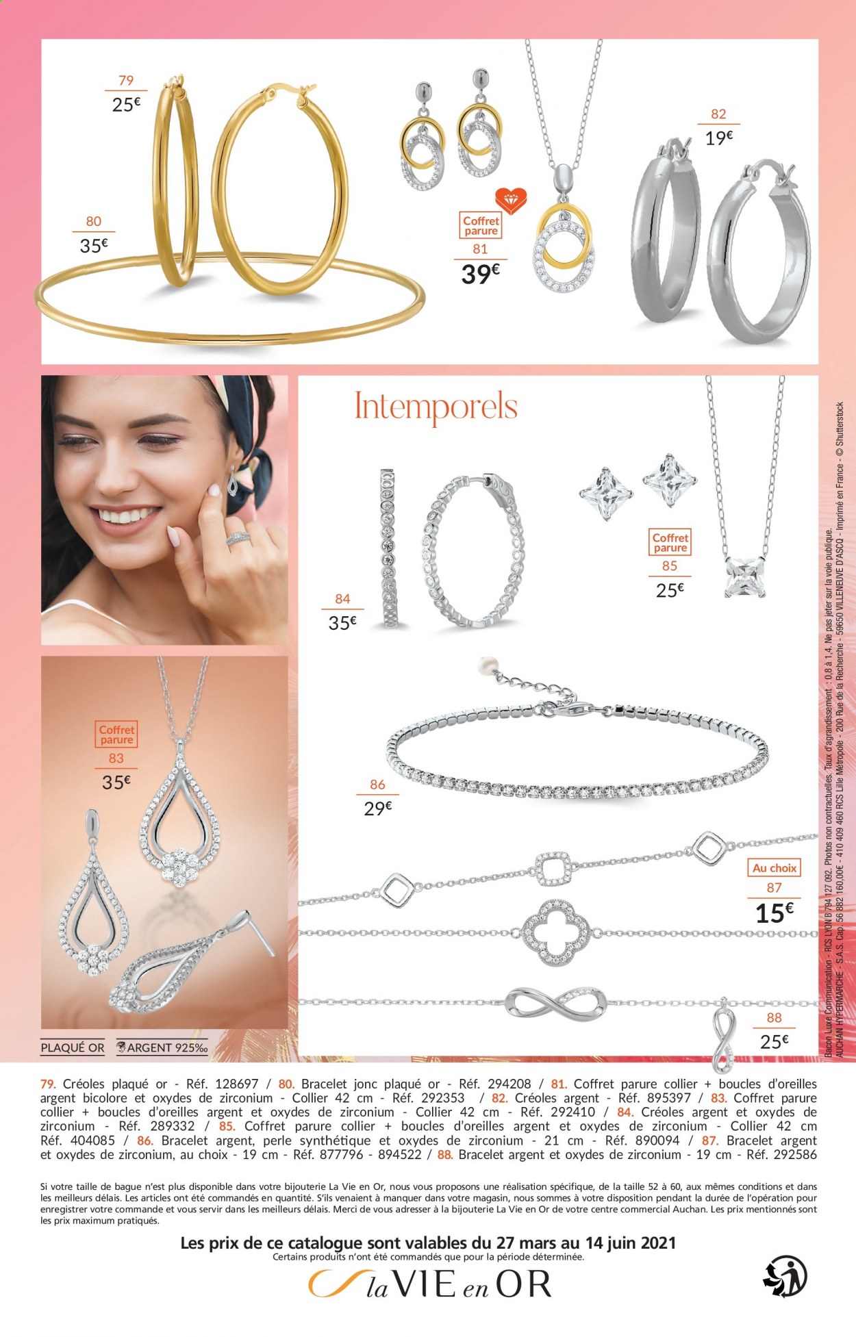 thumbnail - Catalogue Auchan - 27/03/2021 - 14/06/2021 - Produits soldés - bacon, coffret, bague, boucles d'oreilles, bracelet. Page 8.