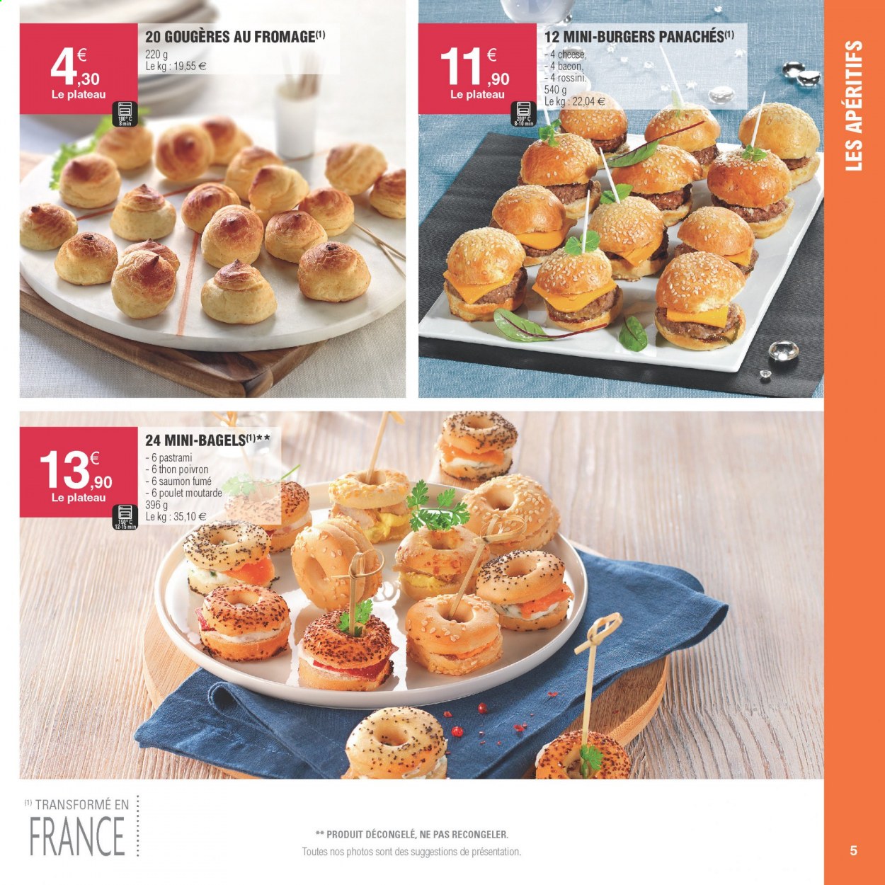 thumbnail - Catalogue E.Leclerc - Produits soldés - poivrons, poulet, gougères, bacon, saumon fumé. Page 5.