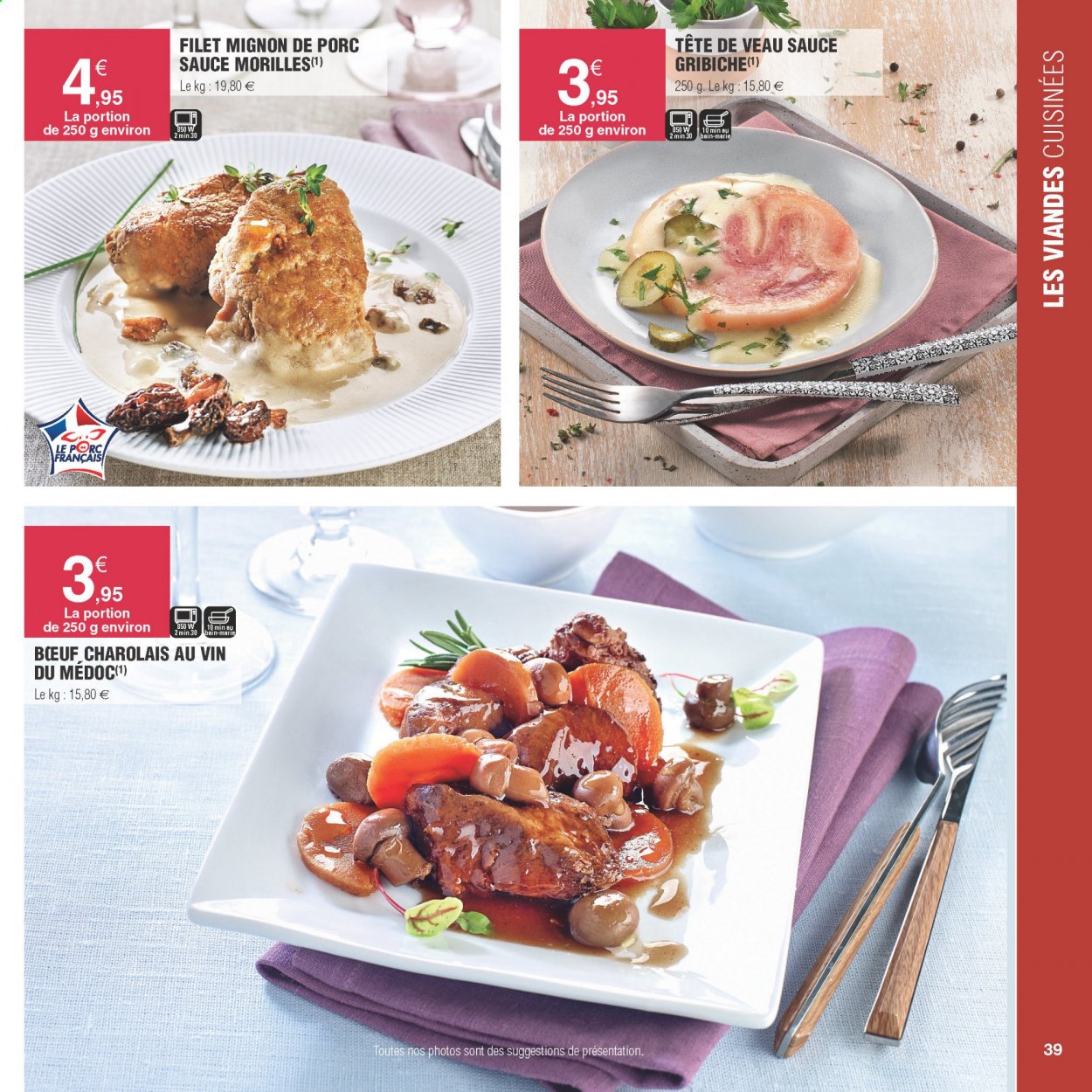 thumbnail - Catalogue E.Leclerc - Produits soldés - filet mignon, viande de porc. Page 39.