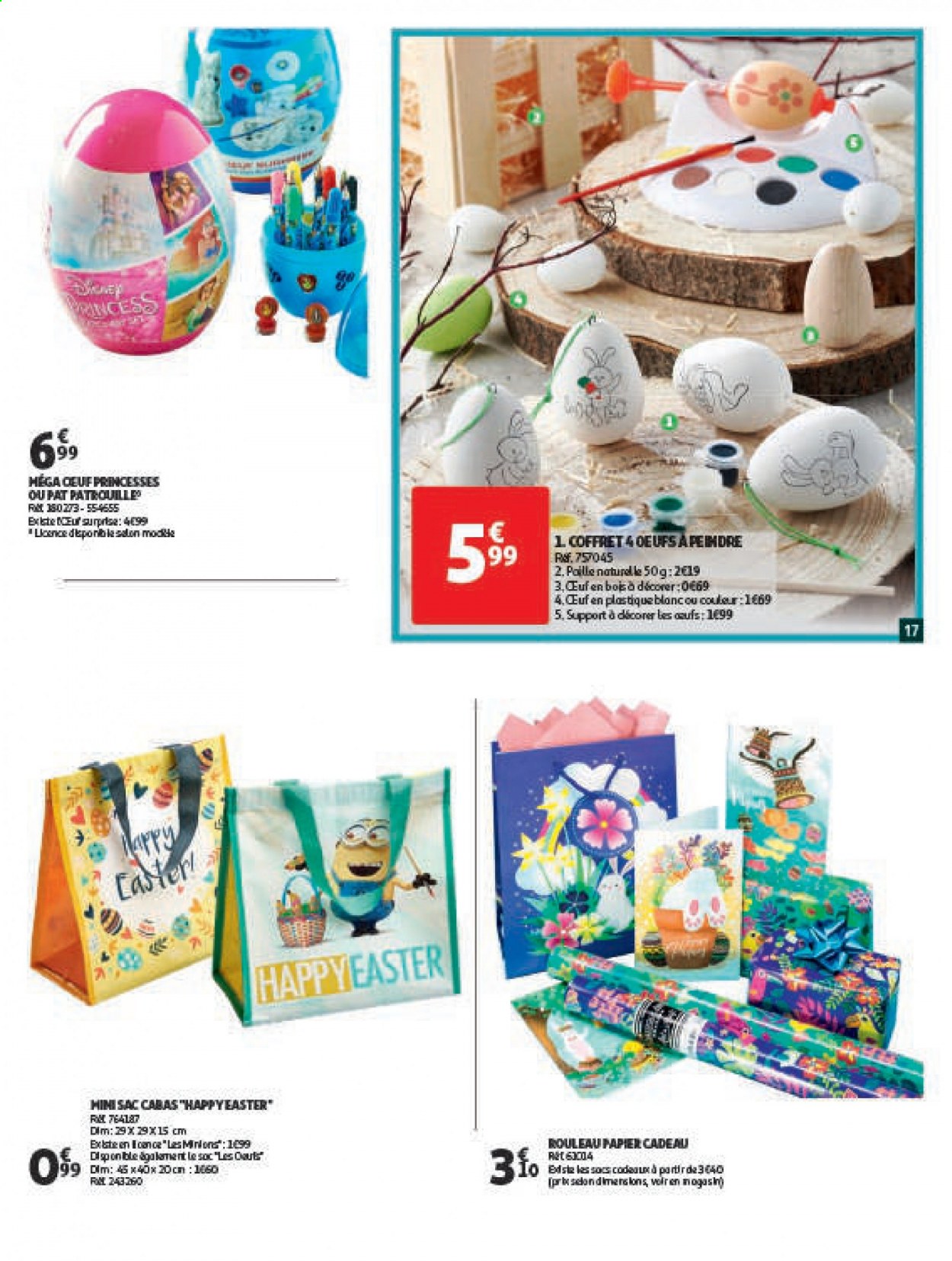 thumbnail - Catalogue Auchan - 24/03/2021 - 05/04/2021 - Produits soldés - œufs, sac, coffret, papier cadeau. Page 17.