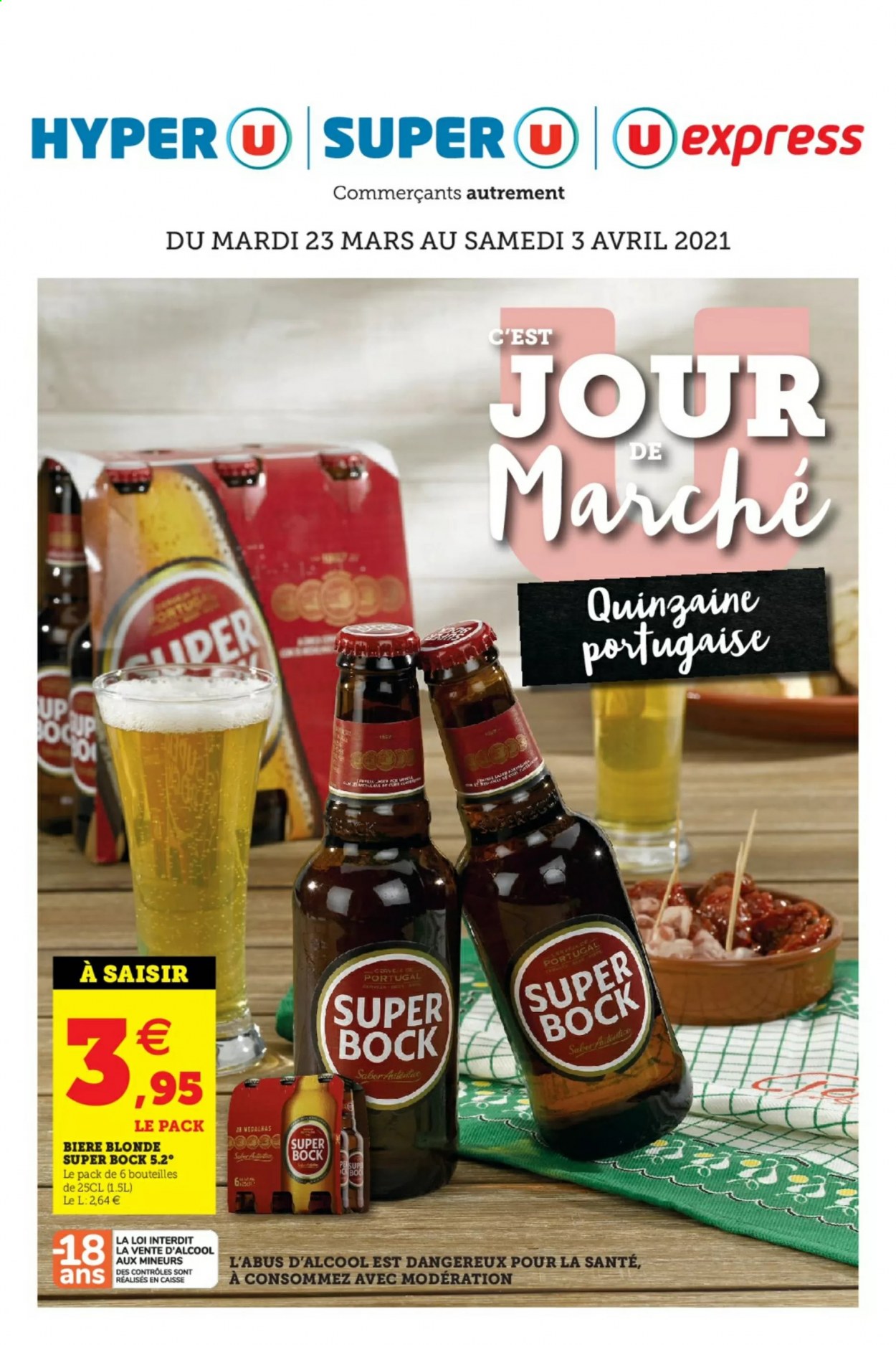 thumbnail - Catalogue Magasins U - 23/03/2021 - 03/04/2021 - Produits soldés - bière, bière blonde. Page 1.