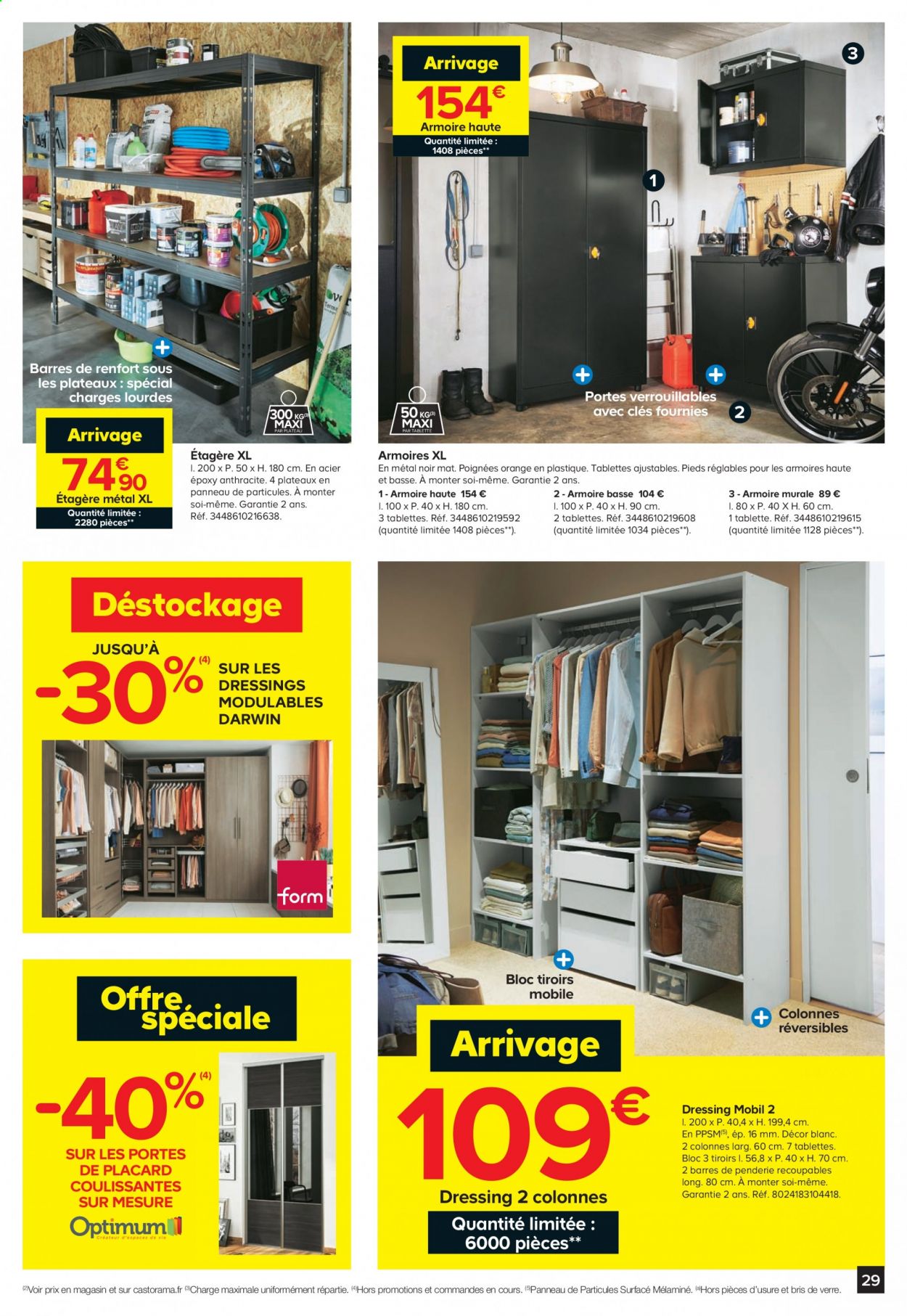 thumbnail - Catalogue Castorama - 24/03/2021 - 05/04/2021 - Produits soldés - armoire, verre, étagère, armoire murale, dressing. Page 29.