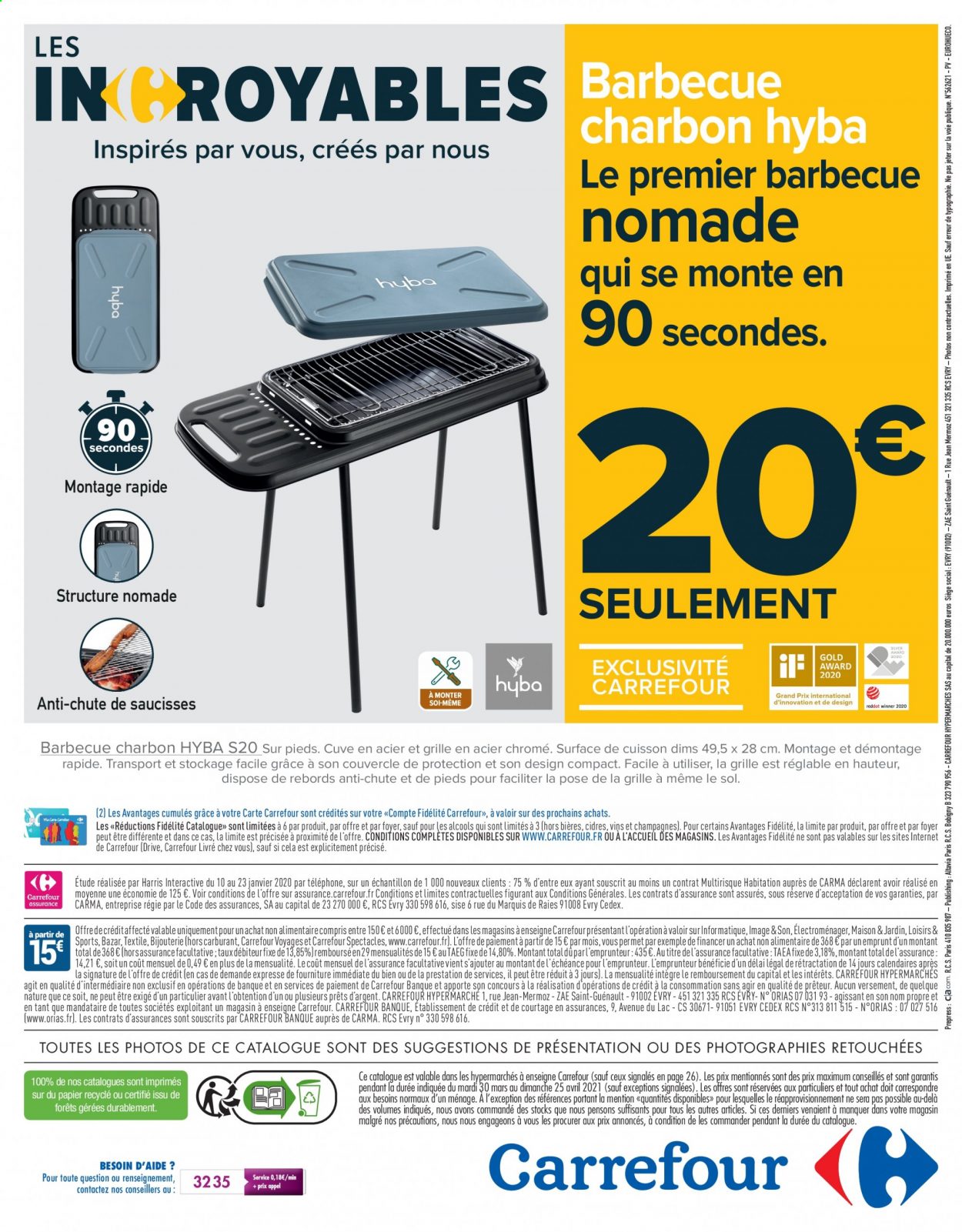 thumbnail - Catalogue Carrefour Hypermarchés - 30/03/2021 - 25/04/2021 - Produits soldés - saucisse, vin, téléphone, maison, barbecue. Page 29.