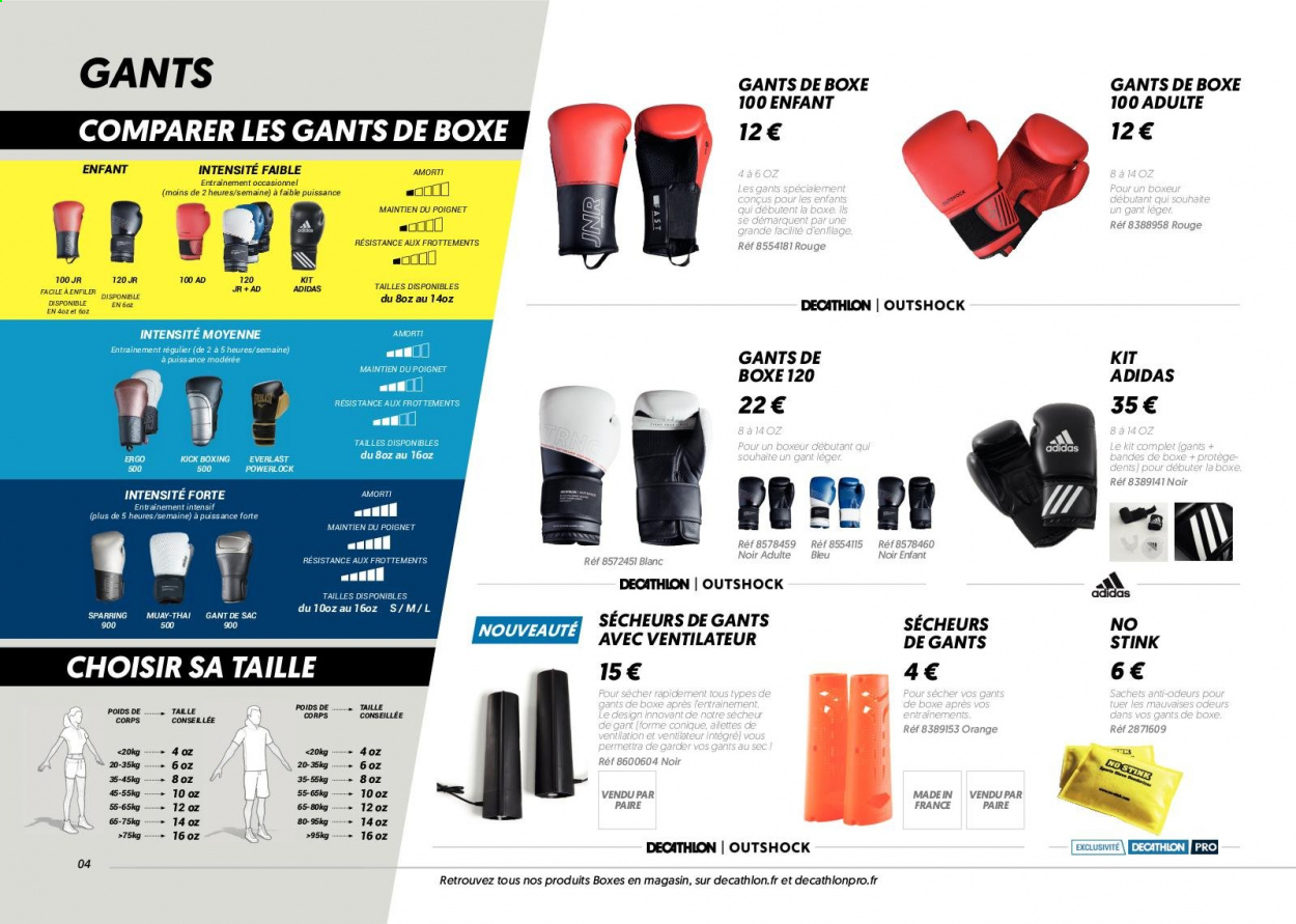 thumbnail - Catalogue Decathlon - Produits soldés - Adidas, Everlast, gants de boxe. Page 4.