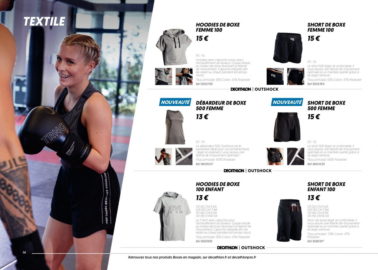 thumbnail - Catalogue Decathlon - Produits soldés - shorts, débardeur, t-shirt, ceinture. Page 14.