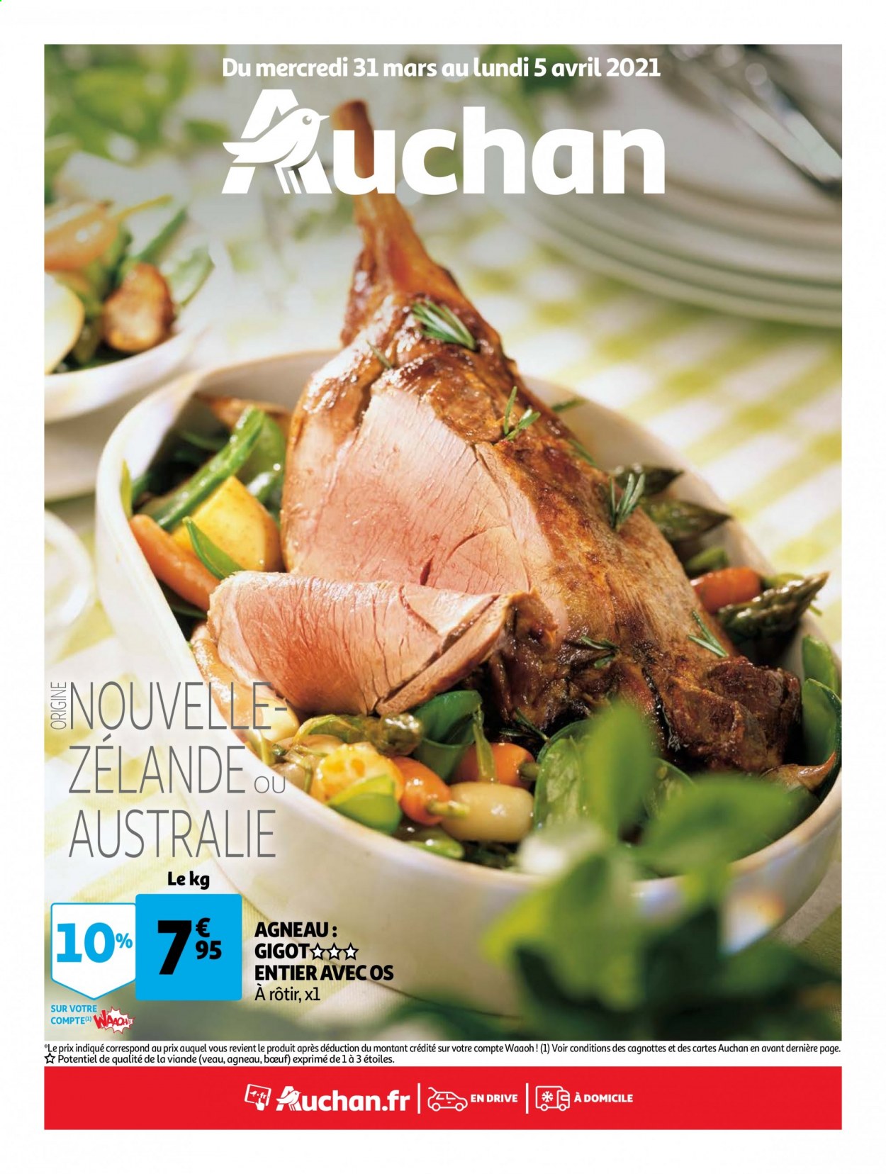 thumbnail - Catalogue Auchan - 31/03/2021 - 05/04/2021 - Produits soldés - viande de veau. Page 1.