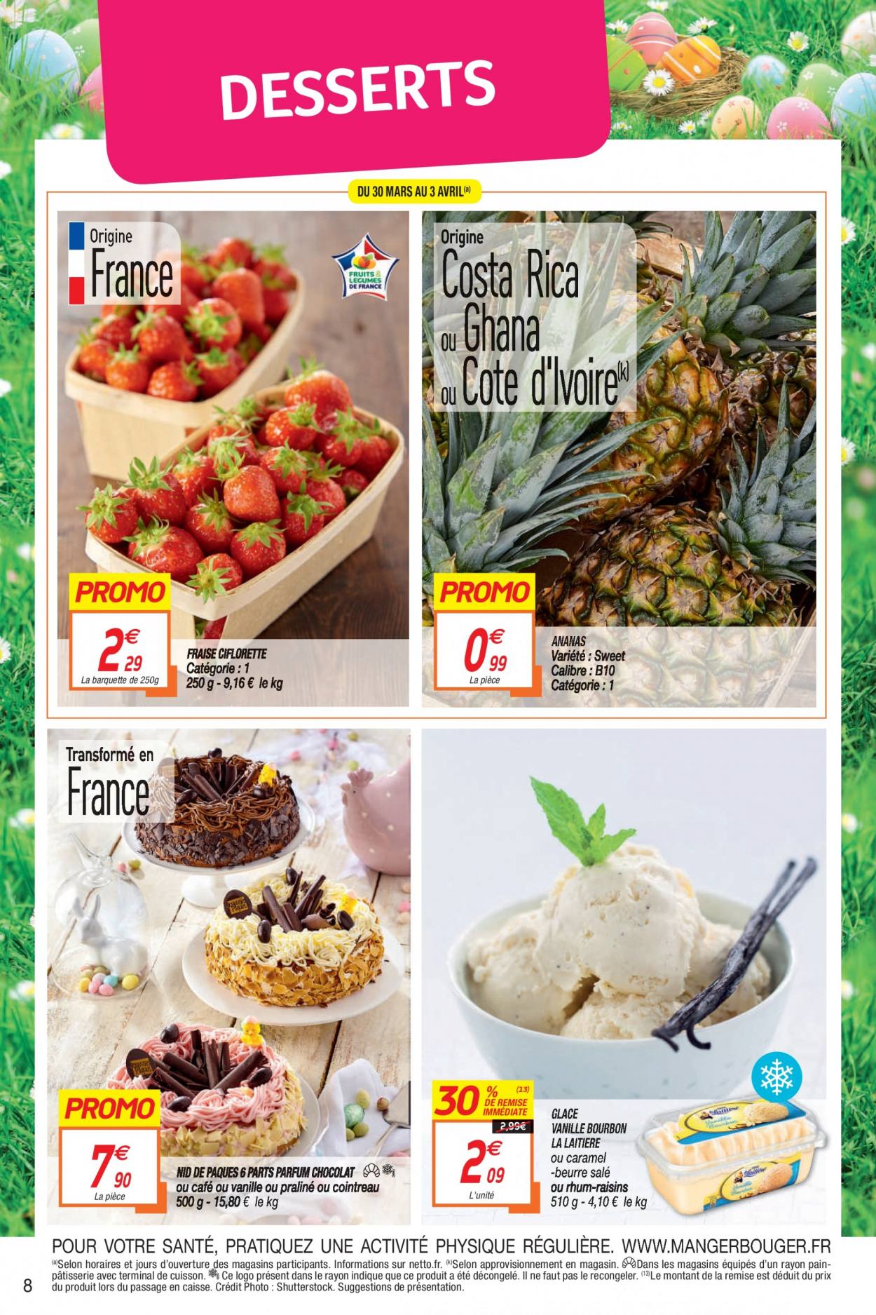 thumbnail - Catalogue Netto - 30/03/2021 - 04/04/2021 - Produits soldés - alcool, ananas, dessert au lait, beurre, glace, raisins, Cointreau. Page 8.