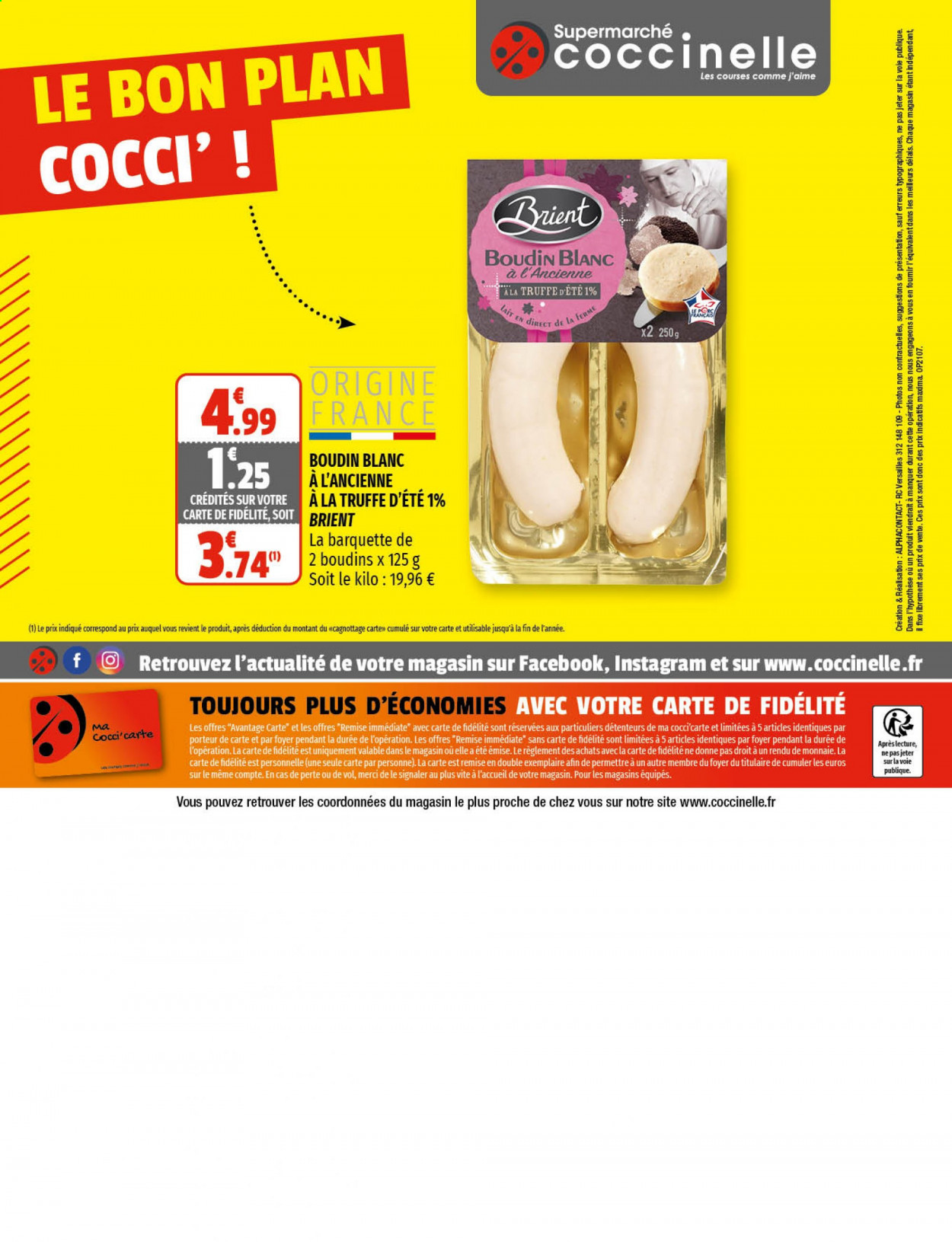 thumbnail - Catalogue Coccinelle Supermarché - 31/03/2021 - 11/04/2021 - Produits soldés - boudin de viande, boudin blanc, lait. Page 20.