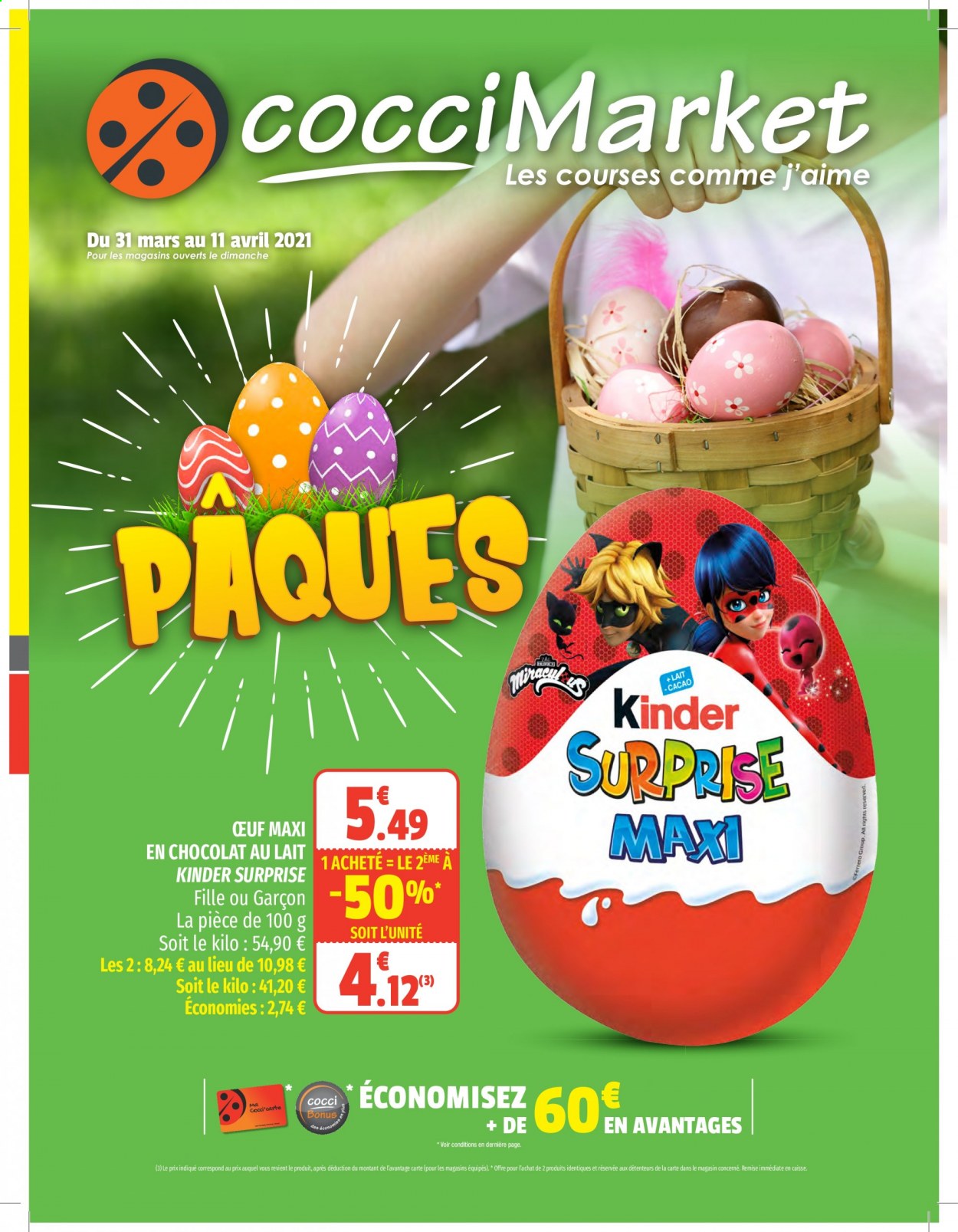 thumbnail - Catalogue CocciMarket - 31/03/2021 - 11/04/2021 - Produits soldés - Kinder. Page 1.