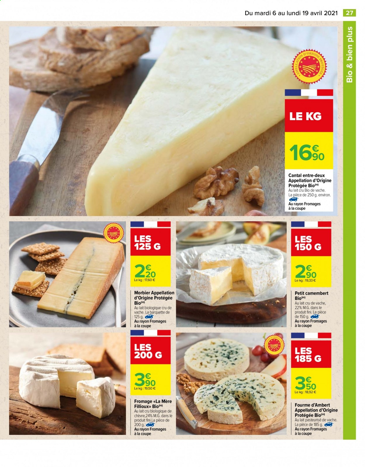thumbnail - Catalogue Carrefour Hypermarchés - 06/04/2021 - 19/04/2021 - Produits soldés - camembert, Cantal, Fourme d'Ambert, fromage, Morbier. Page 30.