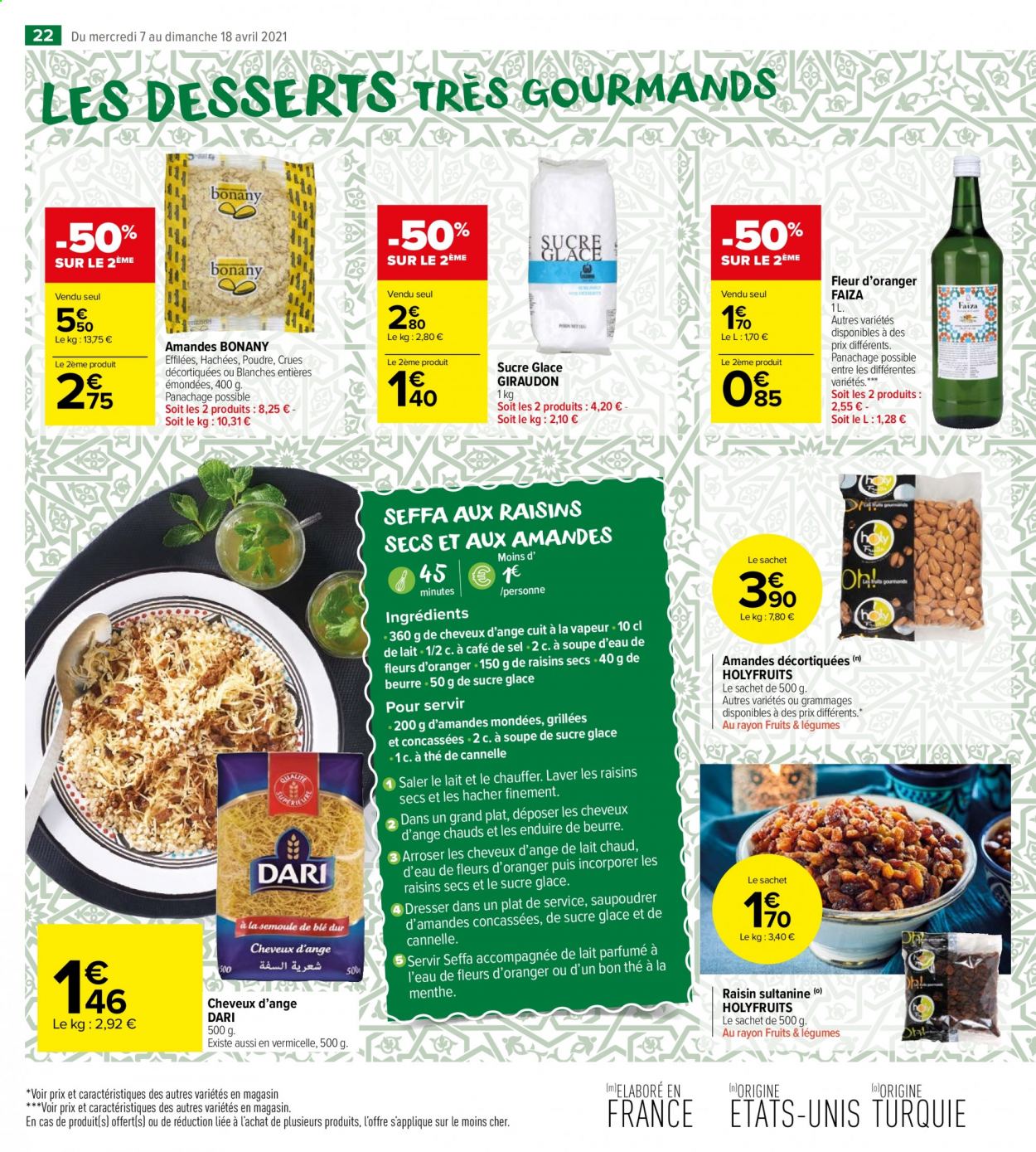 thumbnail - Catalogue Carrefour Market - 07/04/2021 - 18/04/2021 - Produits soldés - nem, beurre, sucre, sucre glace, menthe, thé. Page 22.