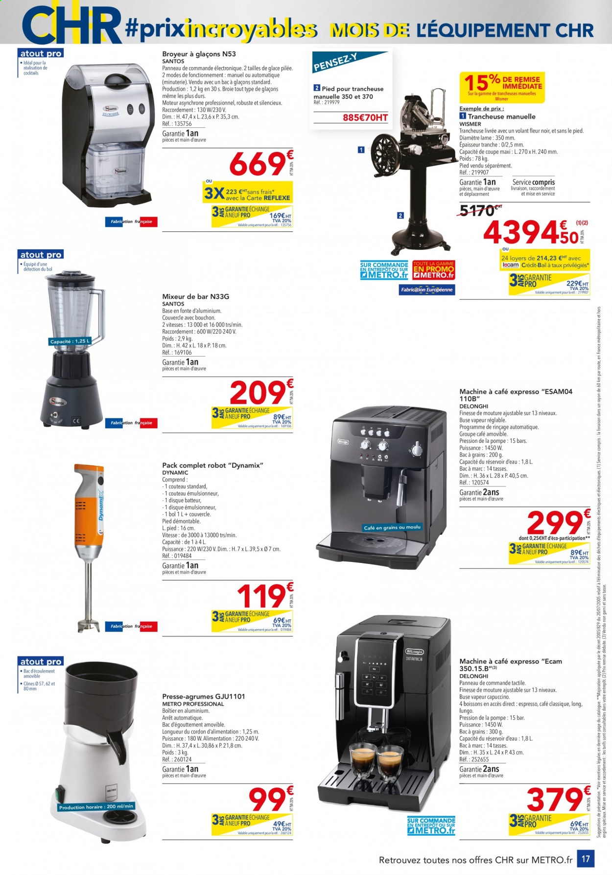 thumbnail - Catalogue Metro - 01/04/2021 - 28/04/2021 - Produits soldés - DeLonghi, Expresso, Presse-Agrumes, machine à café, mixeur, fleur. Page 17.