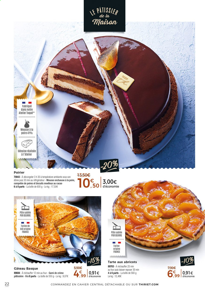 thumbnail - Catalogue Thiriet - 01/04/2021 - 27/04/2021 - Produits soldés - tarte, gâteau, crème pâtissière. Page 22.