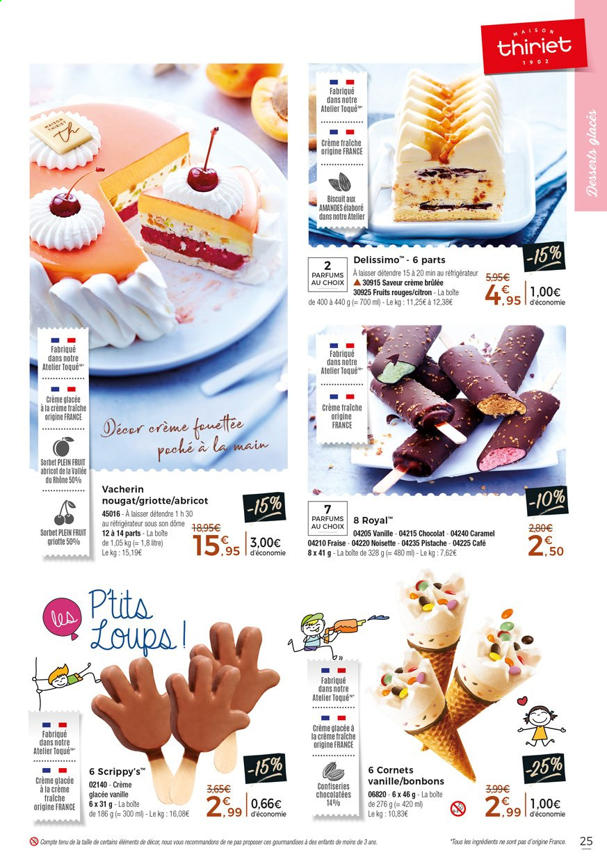thumbnail - Catalogue Thiriet - 01/04/2021 - 27/04/2021 - Produits soldés - Vacherin, glace, sorbet, biscuits. Page 25.