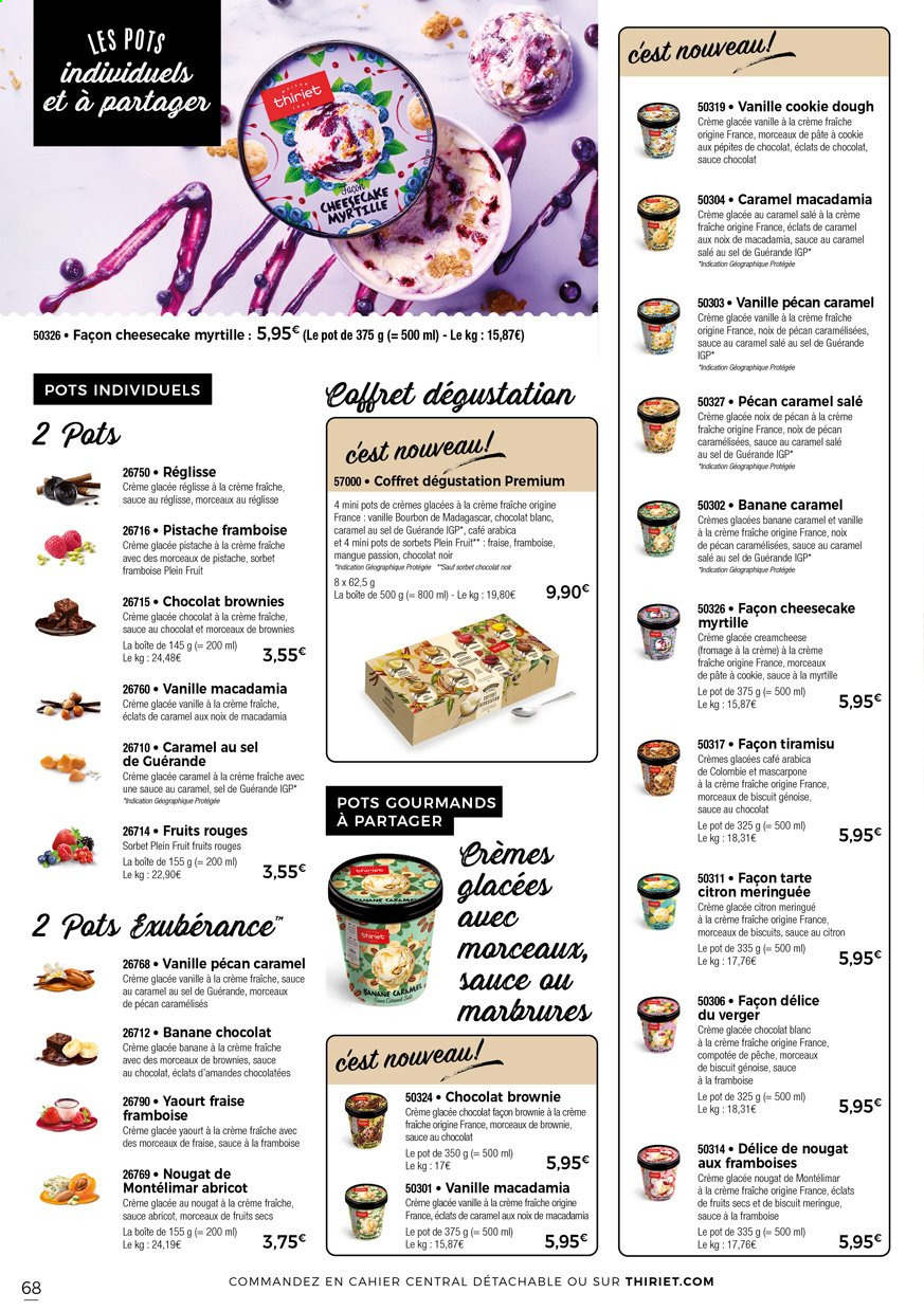 thumbnail - Catalogue Thiriet - 01/04/2021 - 27/04/2021 - Produits soldés - bananes, tarte, brownie, fromage, mascarpone, yaourt, tiramisu, glace, sorbet, fruits séchés, noix de pecan. Page 70.