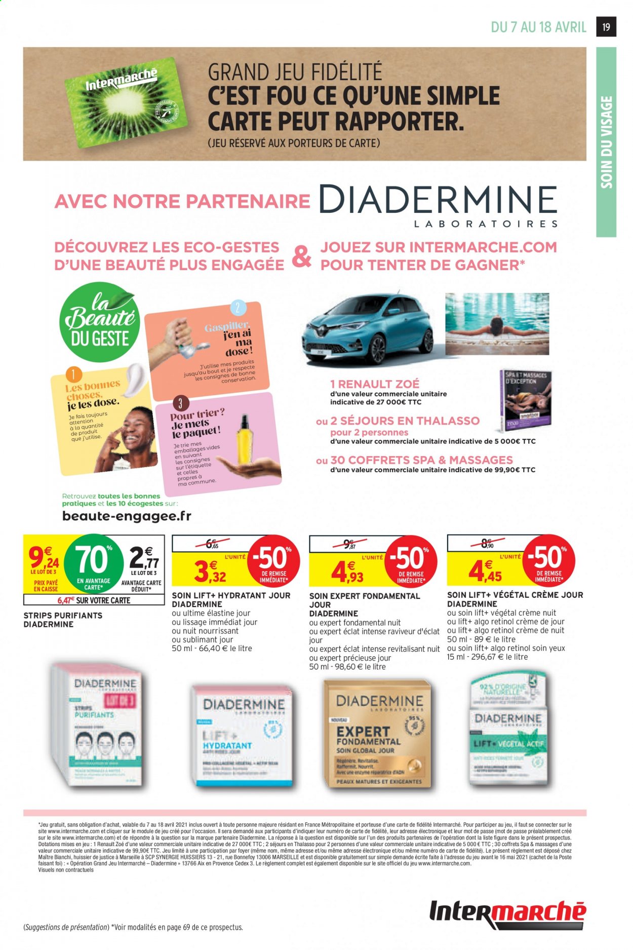 thumbnail - Catalogue Intermarché Super - 07/04/2021 - 18/04/2021 - Produits soldés - crème de jour, crème de nuit, Diadermine. Page 19.