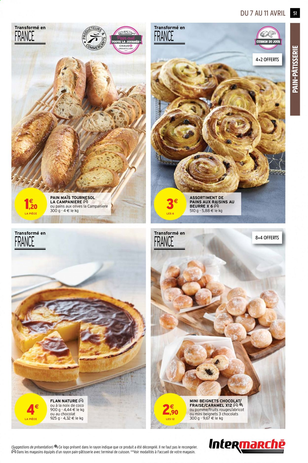 thumbnail - Catalogue Intermarché Super - 07/04/2021 - 18/04/2021 - Produits soldés - beignets, flan, pain aux raisins. Page 51.