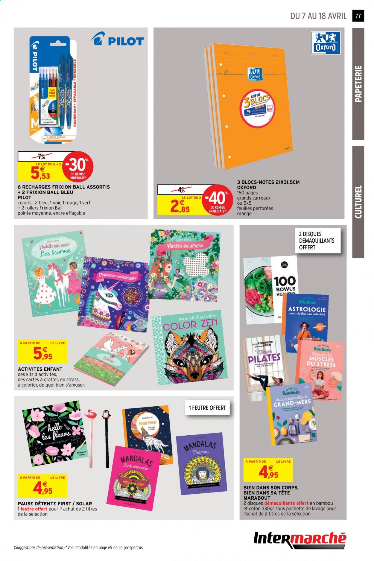 thumbnail - Catalogue Intermarché Super - 07/04/2021 - 18/04/2021 - Produits soldés - feutre, livre, pochette. Page 77.