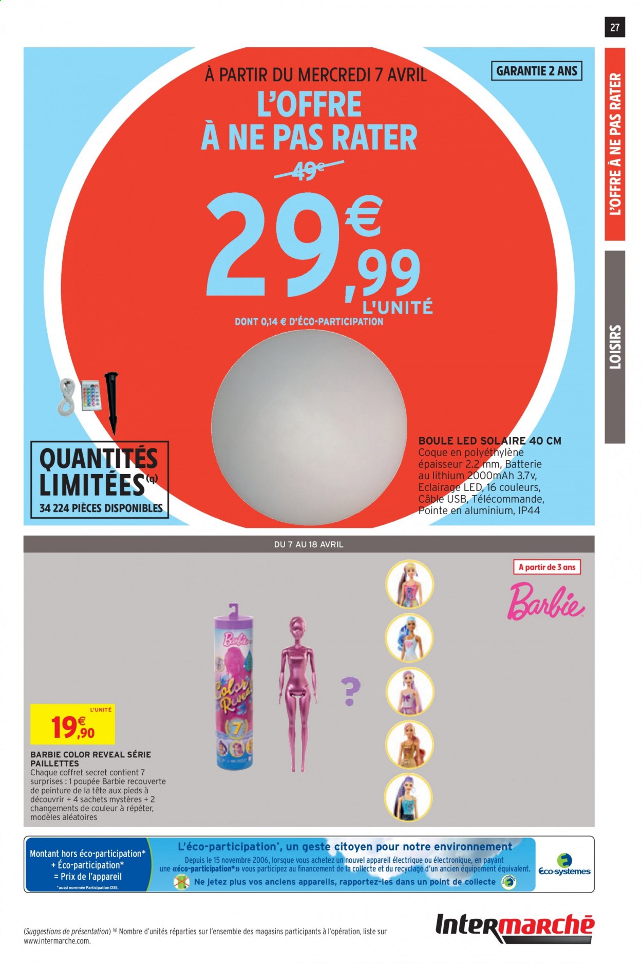 thumbnail - Catalogue Intermarché Contact - 07/04/2021 - 18/04/2021 - Produits soldés - Barbie. Page 27.