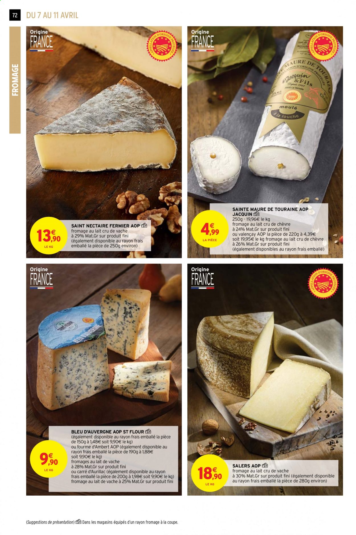 thumbnail - Catalogue Intermarché Hyper - 07/04/2021 - 18/04/2021 - Produits soldés - Bleu d'Auvergne, Fourme d'Ambert, fromage, Sainte-maure. Page 72.