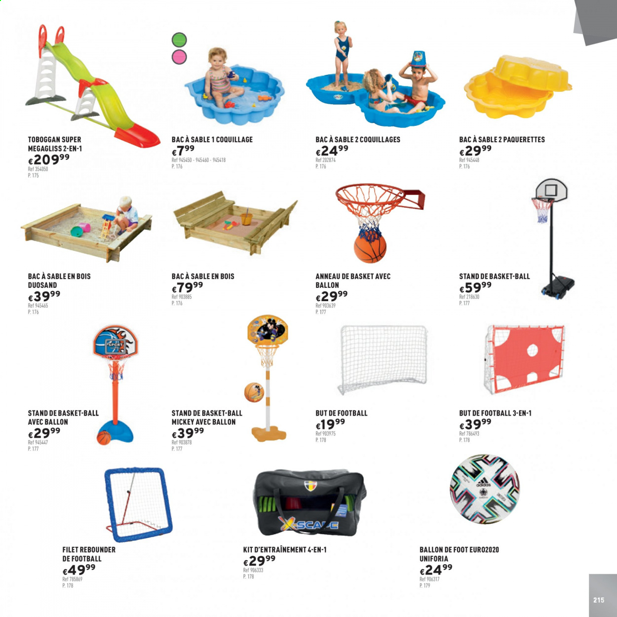 thumbnail - Catalogue Trafic - Produits soldés - Adidas, basket, ballon, toboggan. Page 215.