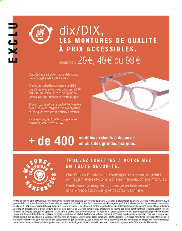 thumbnail - Catalogue E.Leclerc - 02/03/2021 - 21/08/2021 - Produits soldés - lunettes. Page 3.