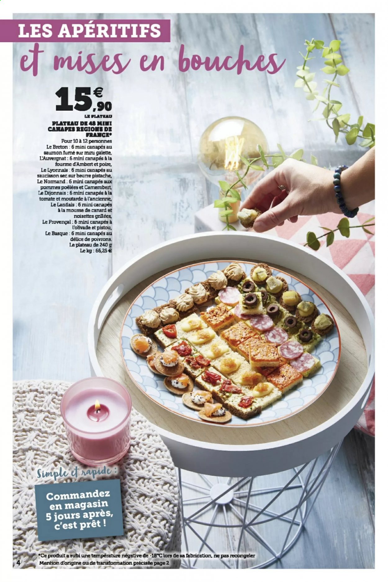 thumbnail - Catalogue Magasins U - 06/04/2021 - 02/10/2021 - Produits soldés - poire, saucisson, mousse de canard, camembert, Fourme d'Ambert, beurre, pistache. Page 4.