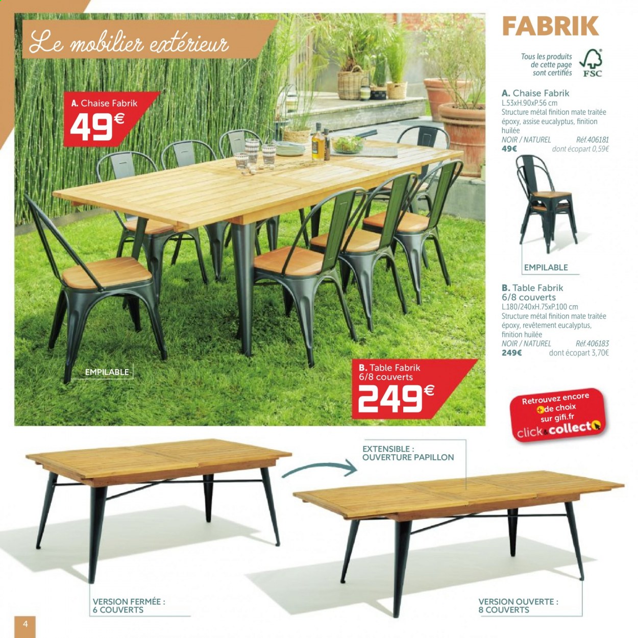 thumbnail - Catalogue GiFi - 06/04/2021 - 19/04/2021 - Produits soldés - table, chaise, couverts. Page 4.