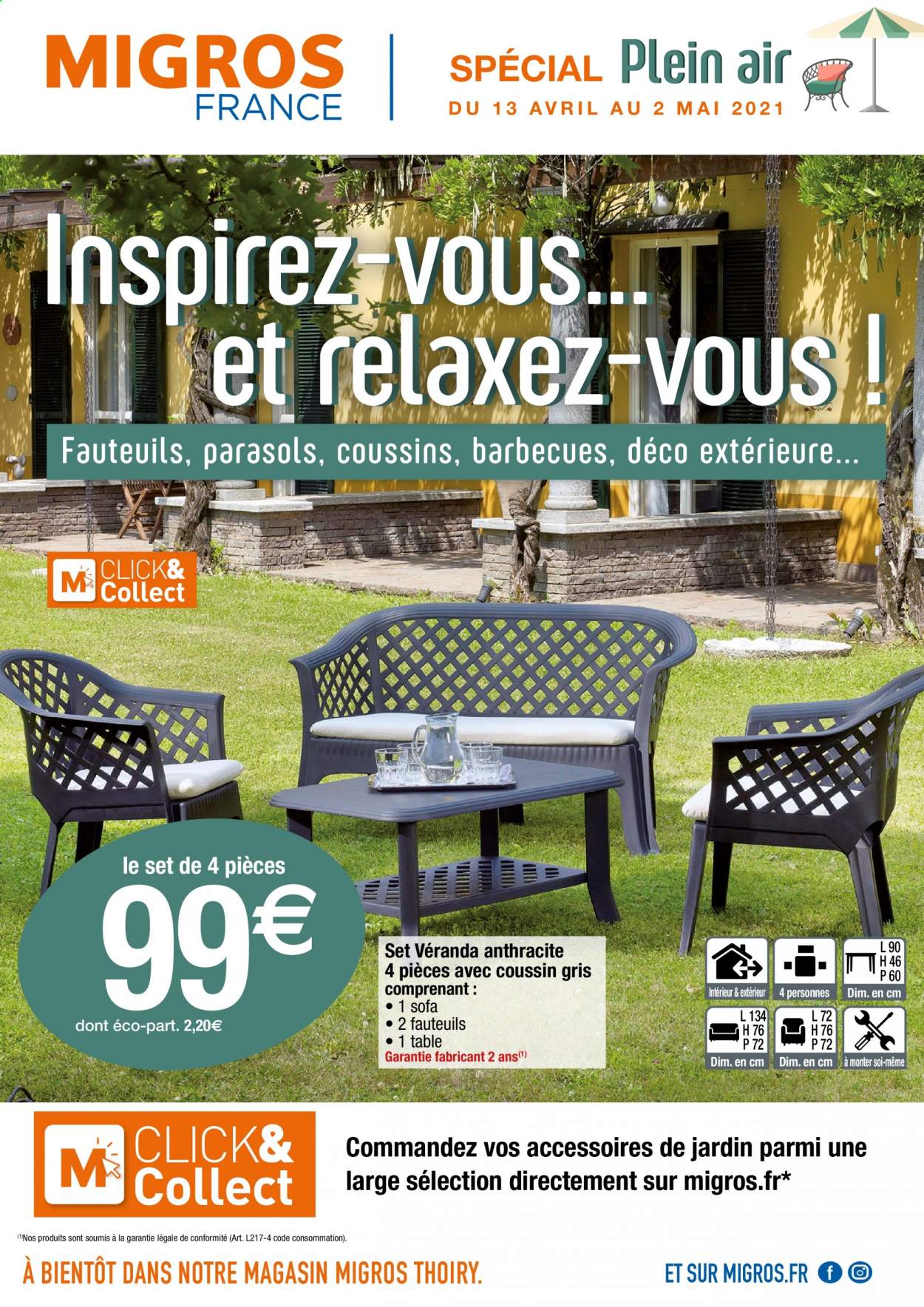thumbnail - Catalogue Migros France - 13/04/2021 - 02/05/2021 - Produits soldés - table. Page 1.