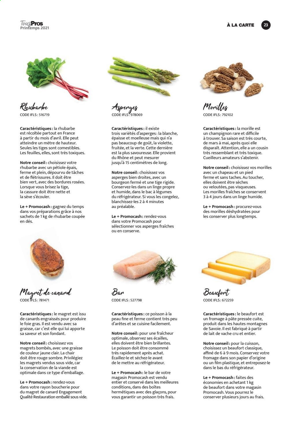 thumbnail - Catalogue Promocash - Produits soldés - magret de canard, foie gras, Beaufort, fromage. Page 23.