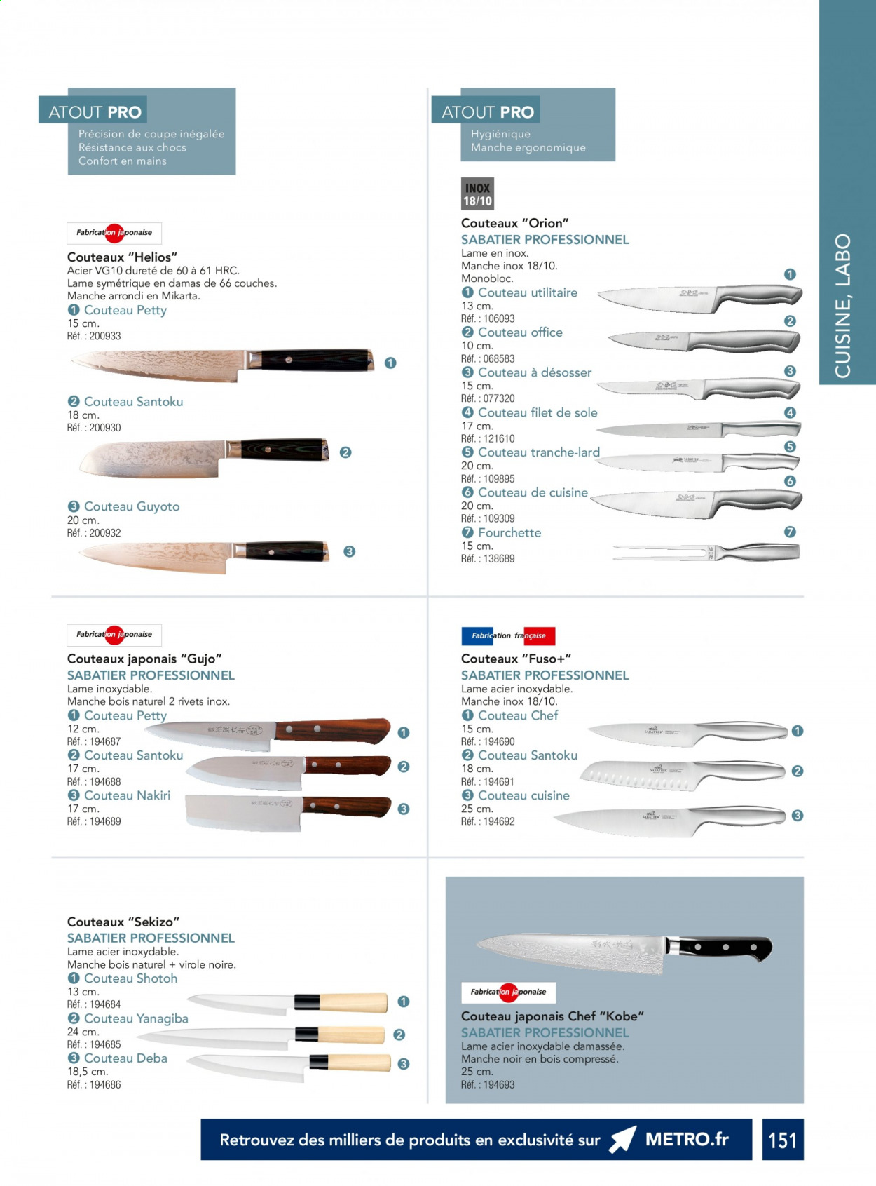 thumbnail - Catalogue Metro - Produits soldés - bacon, couches, couteau de cuisine, fourchette. Page 151.