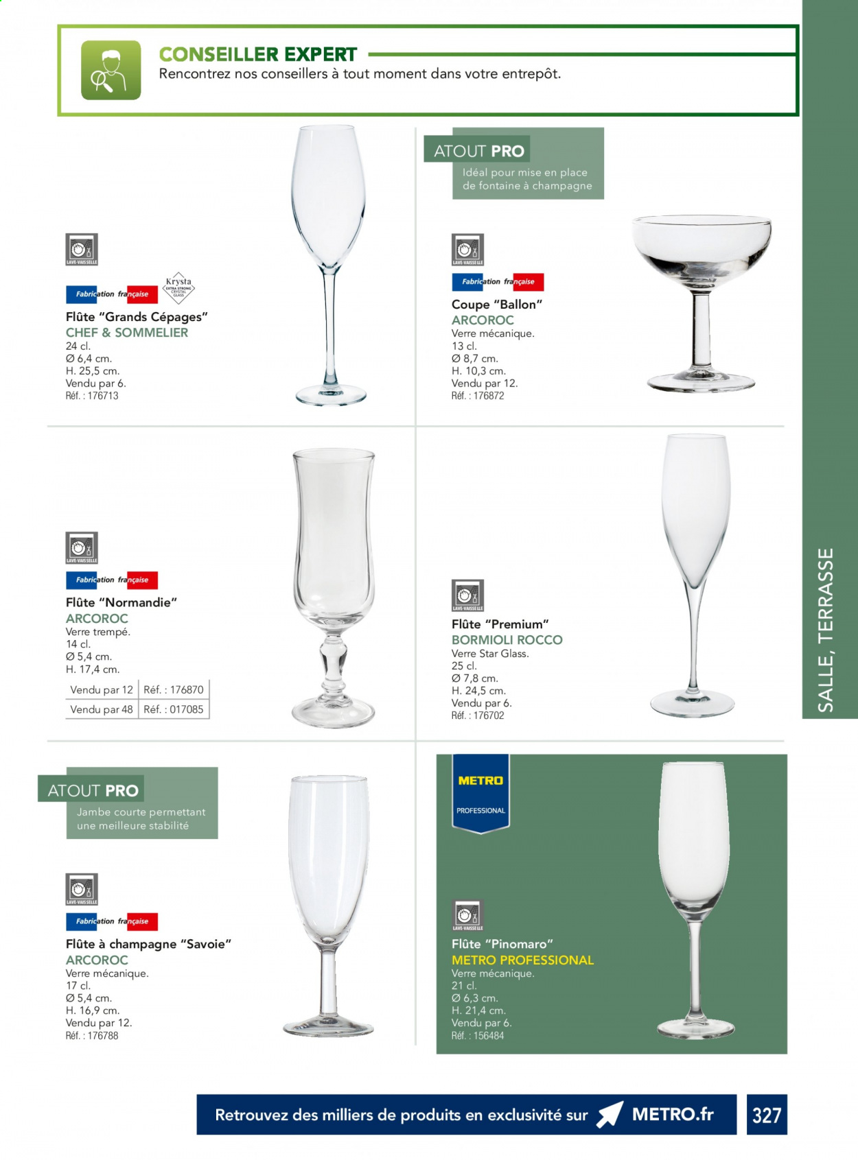 thumbnail - Catalogue Metro - Produits soldés - alcool, champagne, flûte, ballon. Page 327.