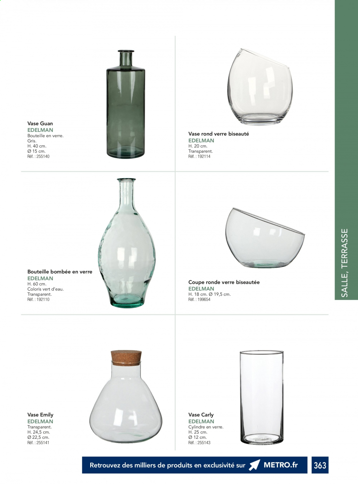 thumbnail - Catalogue Metro - Produits soldés - verre, vase. Page 363.