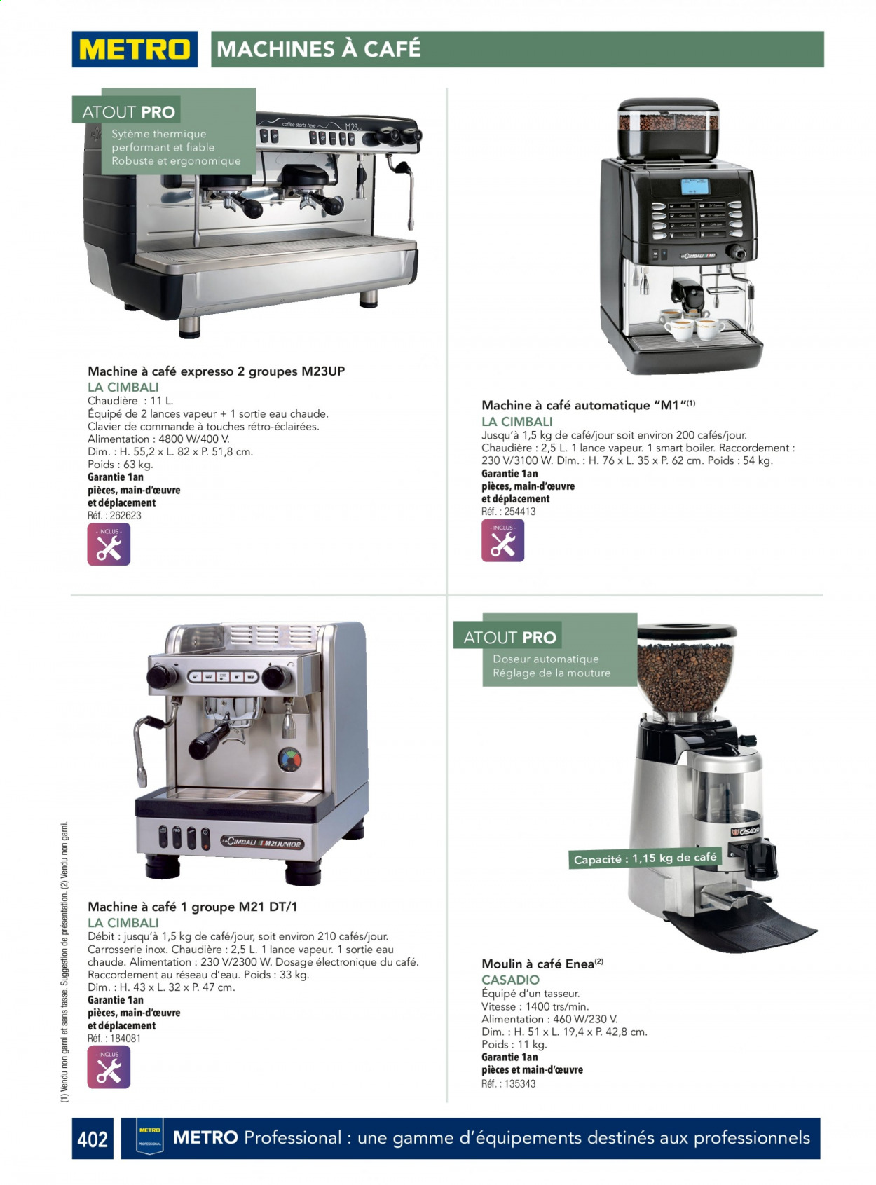 thumbnail - Catalogue Metro - Produits soldés - Expresso, moulin à café, clavier, machine à café. Page 402.
