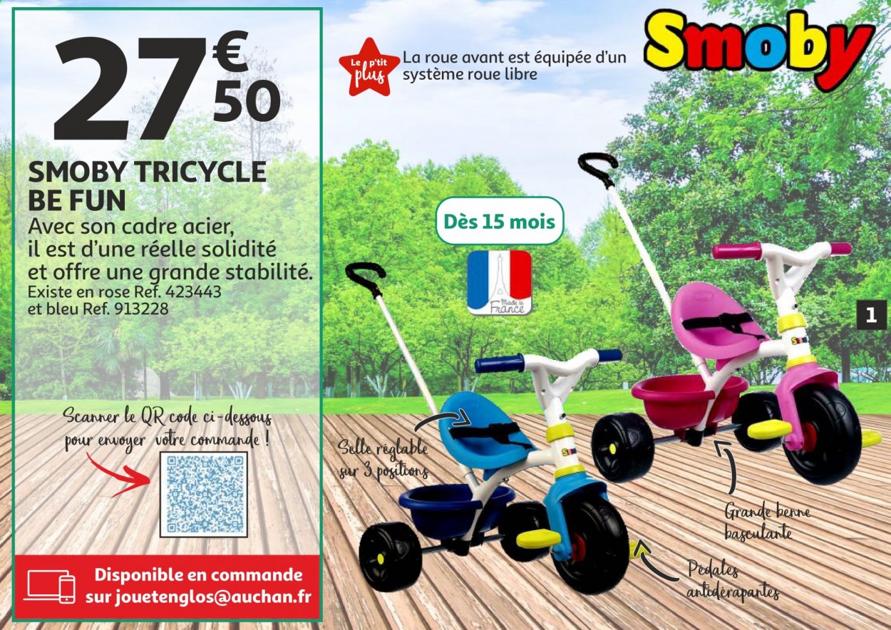 thumbnail - Catalogue Auchan - 07/04/2021 - 03/05/2021 - Produits soldés - scanner, tricycle. Page 1.