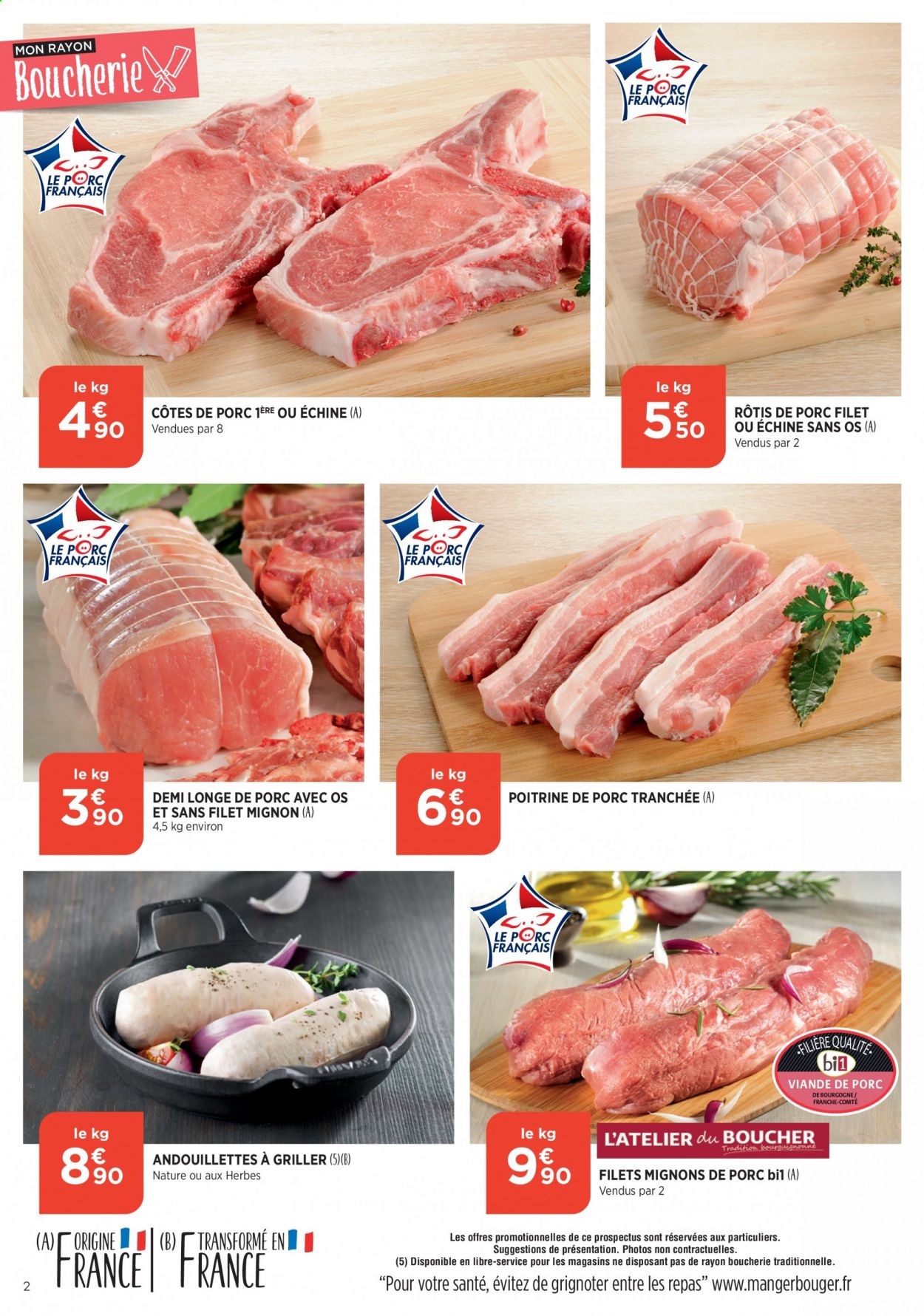 thumbnail - Catalogue Bi1 - 14/04/2021 - 19/04/2021 - Produits soldés - côtes de porc, filet mignon, poitrine de porc, viande de porc, longe de porc, Comté. Page 2.