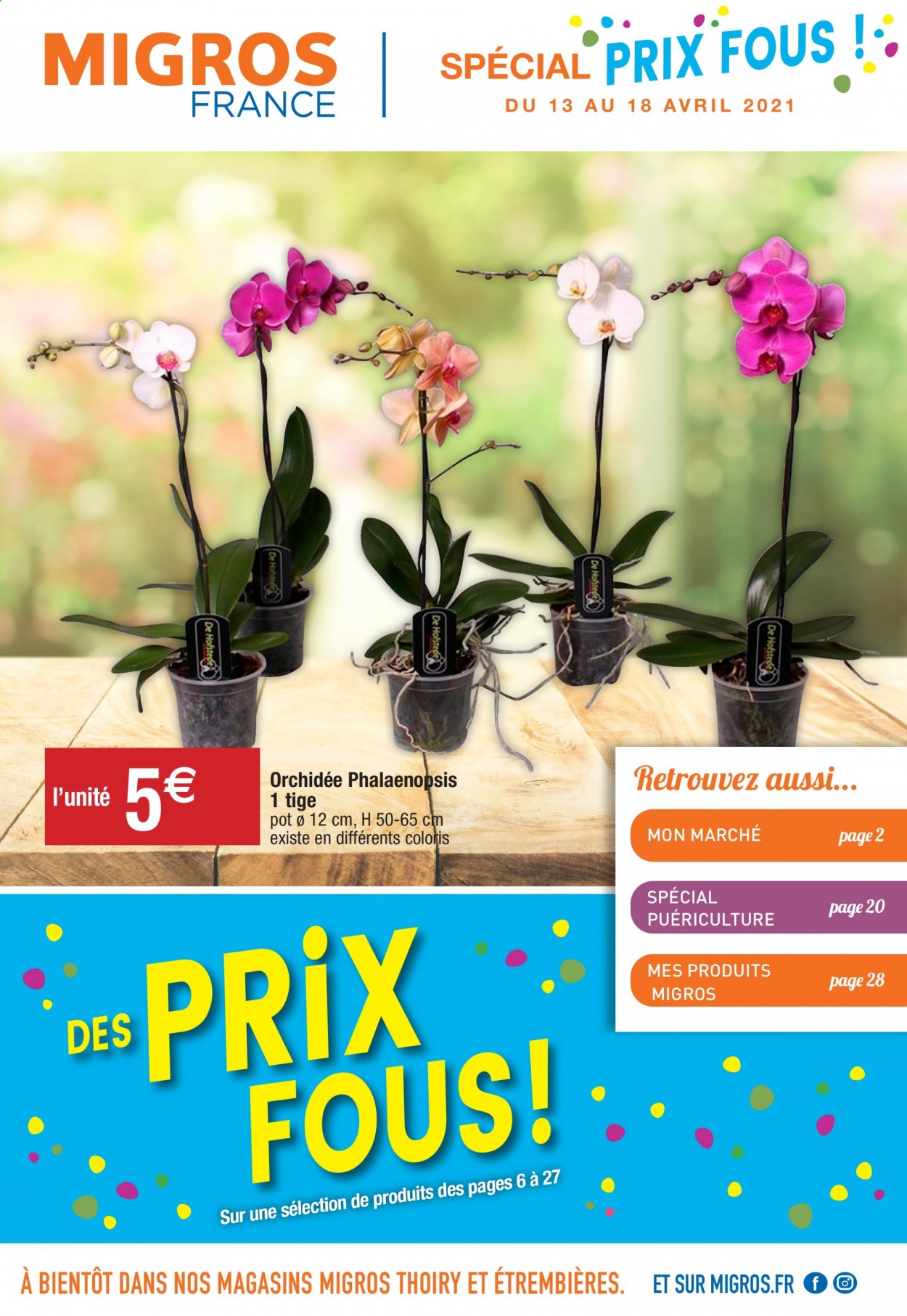 thumbnail - Catalogue Migros France - 13/04/2021 - 18/04/2021 - Produits soldés - orchidée. Page 1.