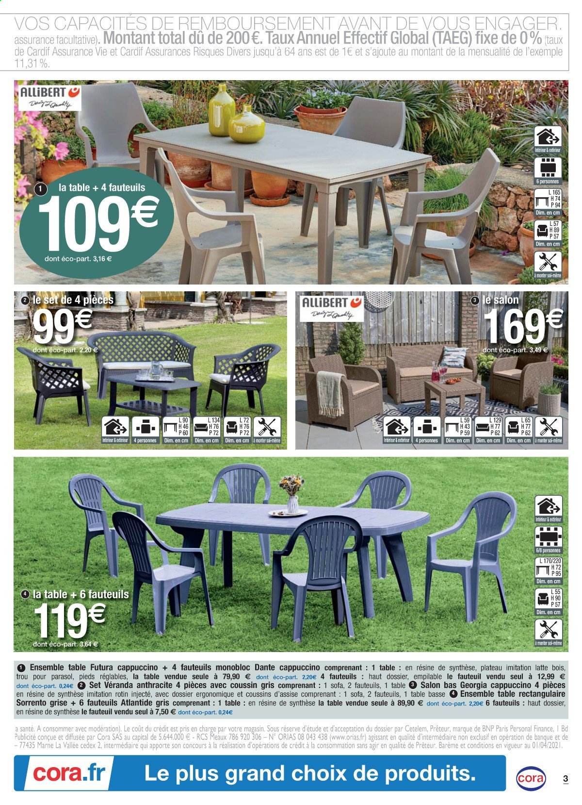 thumbnail - Catalogue Cora - 06/04/2021 - 24/04/2021 - Produits soldés - table, fauteuil, table basse. Page 3.