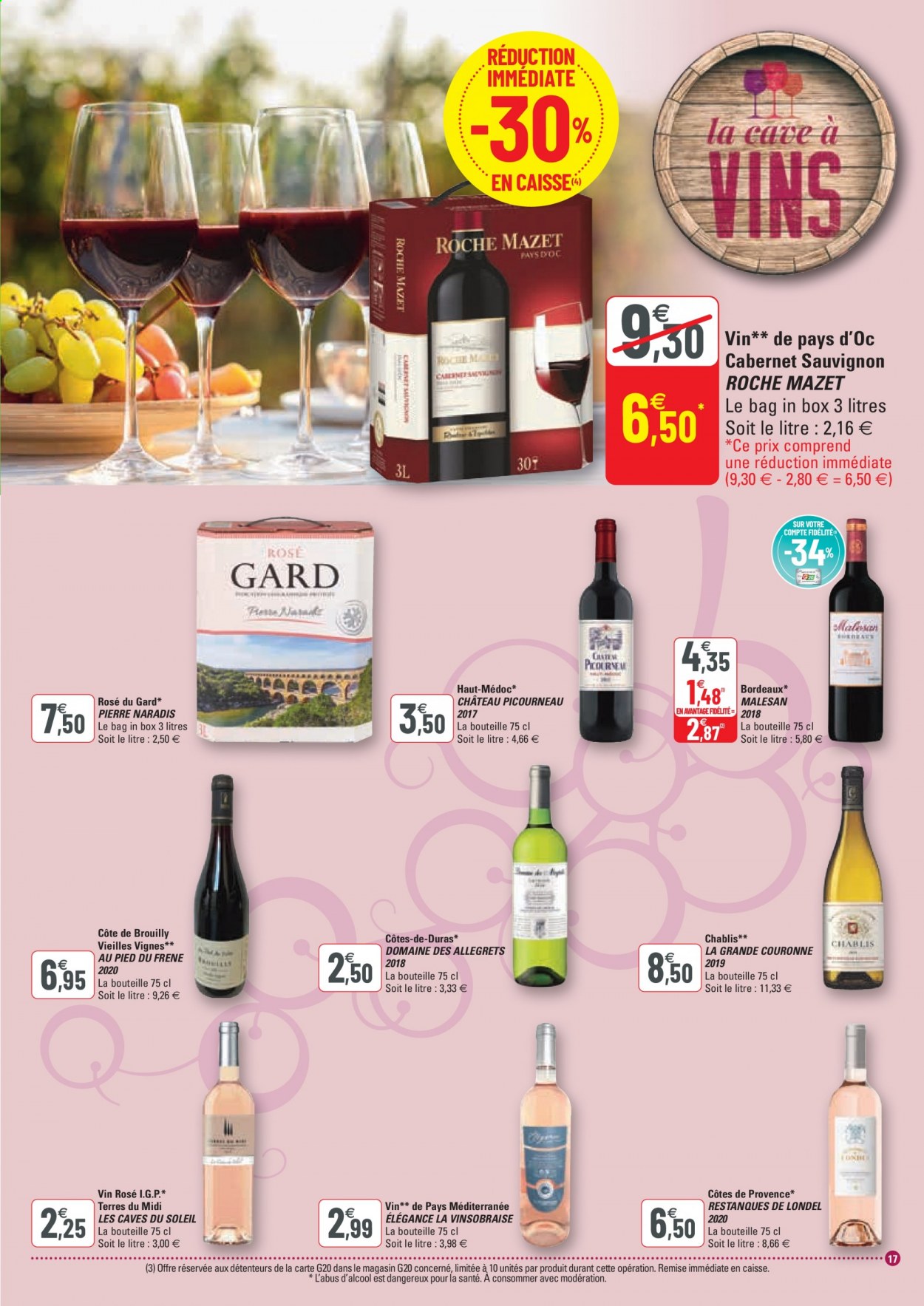 thumbnail - Catalogue G20 - 14/04/2021 - 25/04/2021 - Produits soldés - Bordeaux, vin blanc, vin rosé, vin rouge, vin, Cabernet Sauvignon. Page 17.