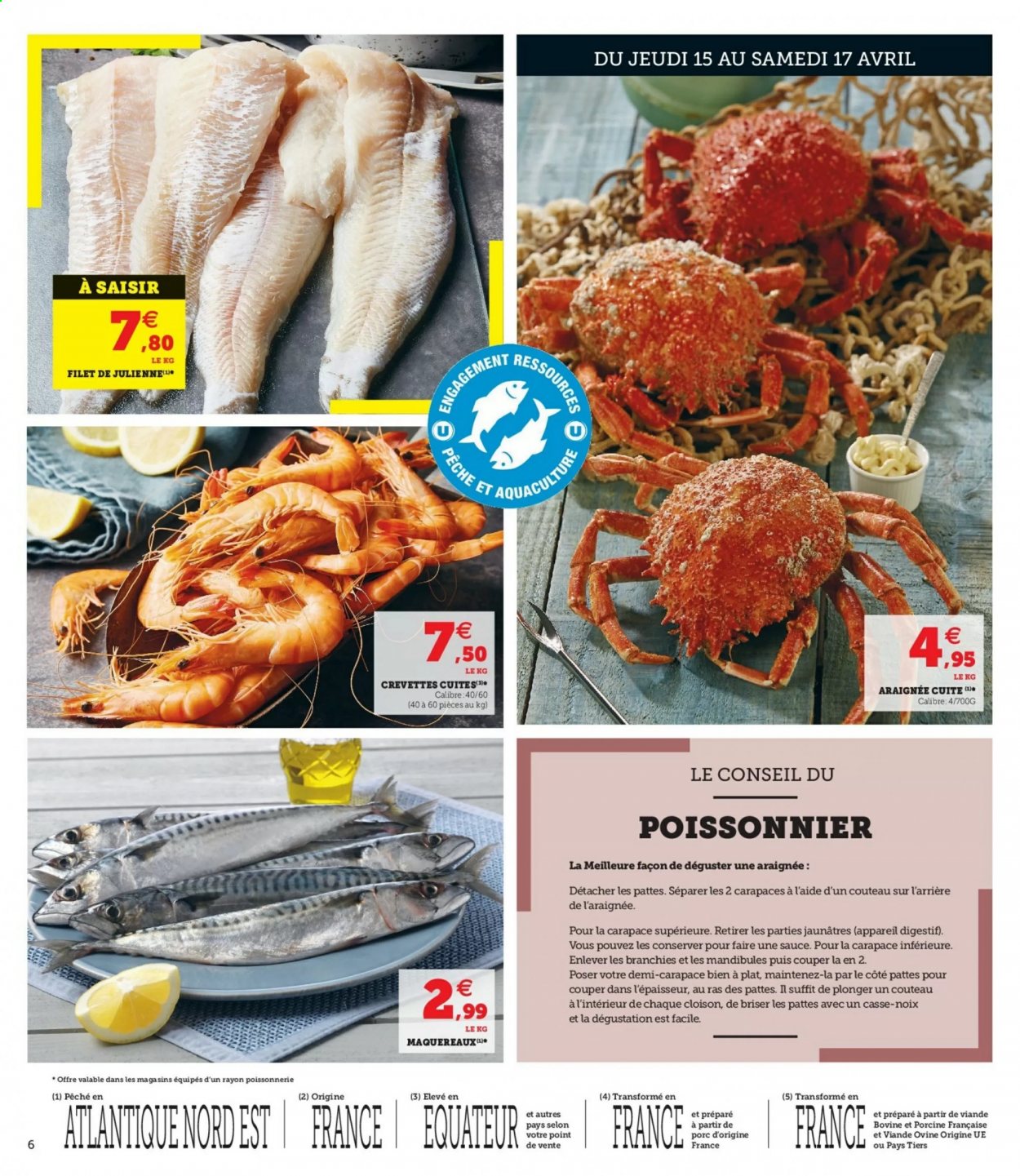 thumbnail - Catalogue SUPER U - 13/04/2021 - 17/04/2021 - Produits soldés - crevettes. Page 6.