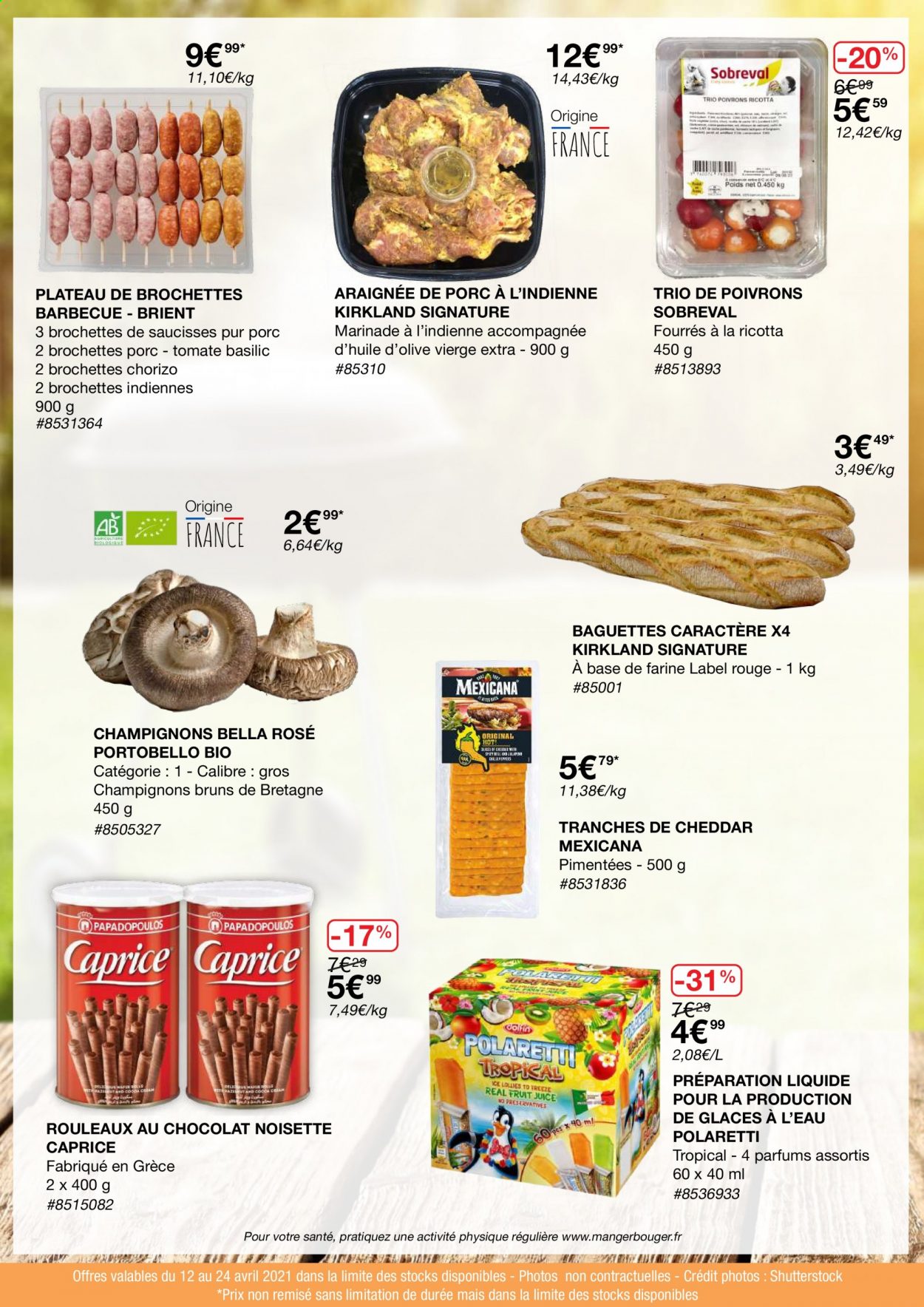 thumbnail - Catalogue Costco - 12/04/2021 - 24/04/2021 - Produits soldés - araignée de porc, viande de porc, baguette, champignon, chorizo, saucisse. Page 6.