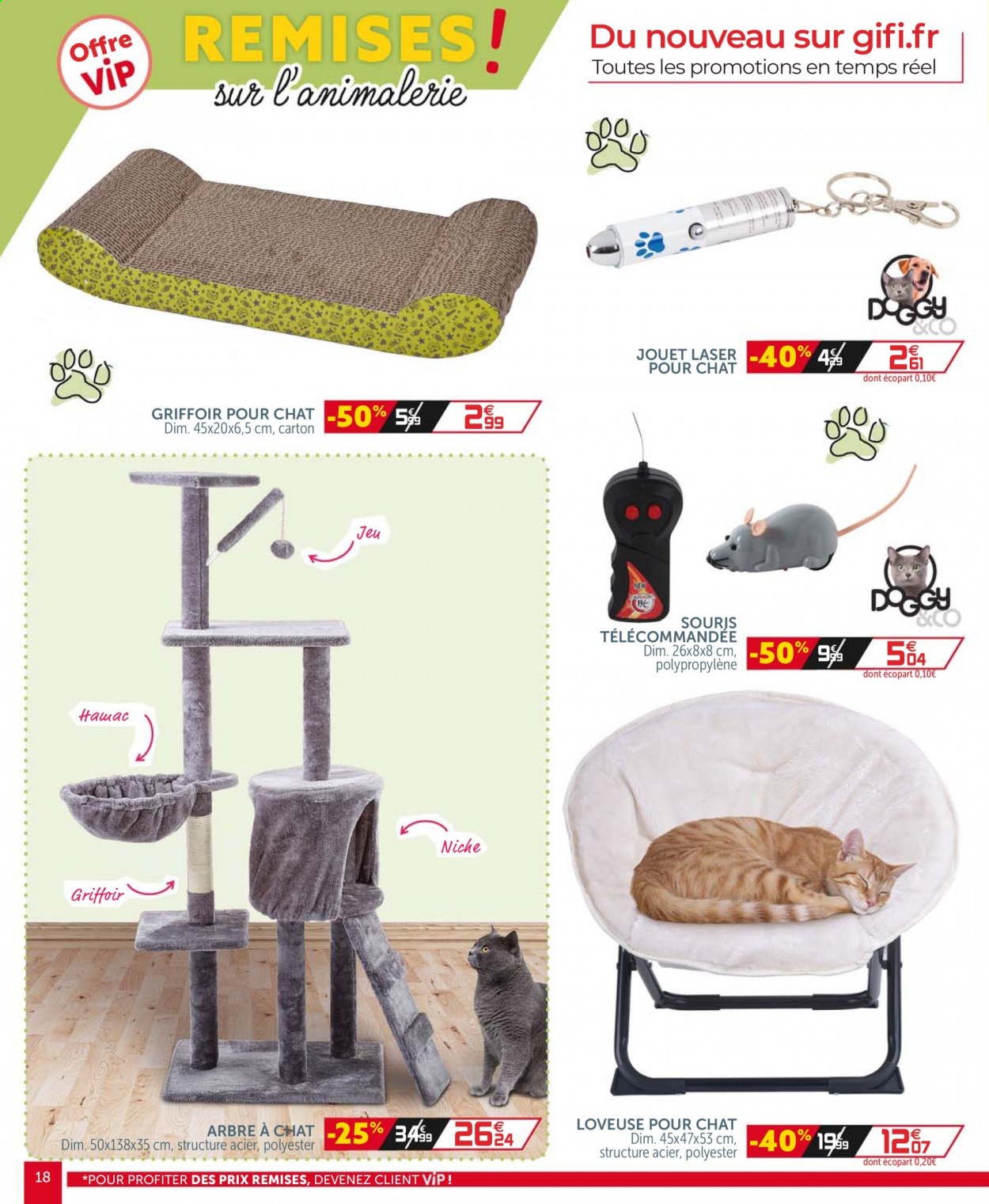 thumbnail - Catalogue GiFi - Produits soldés - jeu, griffoir, arbre à chat. Page 18.