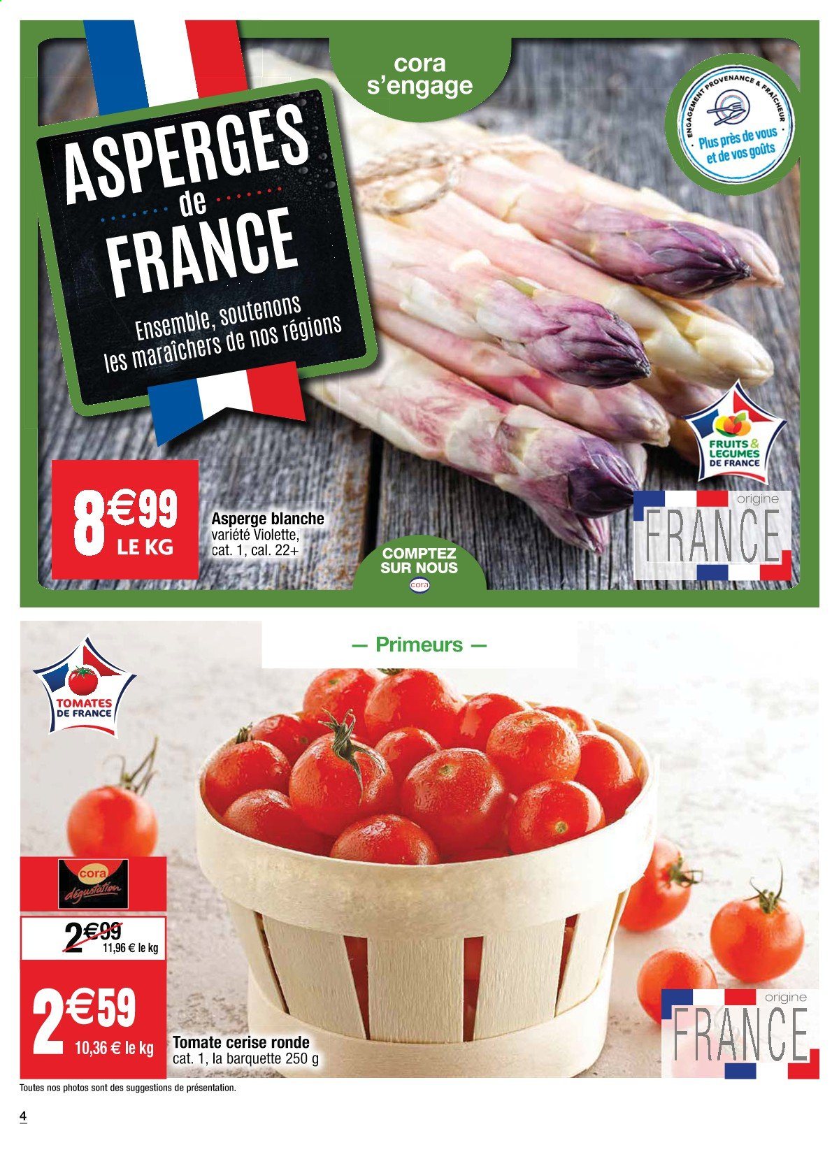 thumbnail - Catalogue Cora - 15/04/2021 - 17/04/2021 - Produits soldés - tomates, asperge. Page 4.