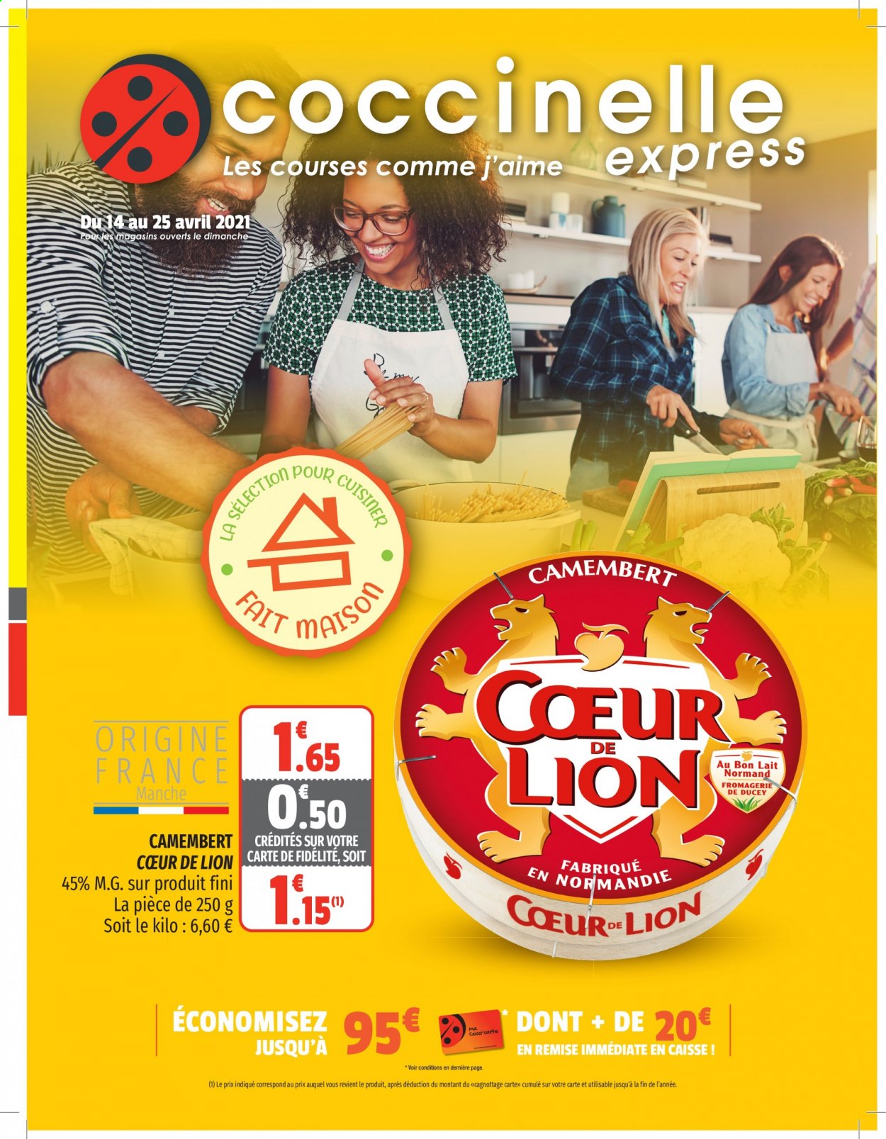 thumbnail - Catalogue Coccinelle Express - 14/04/2021 - 25/04/2021 - Produits soldés - camembert, lait. Page 1.