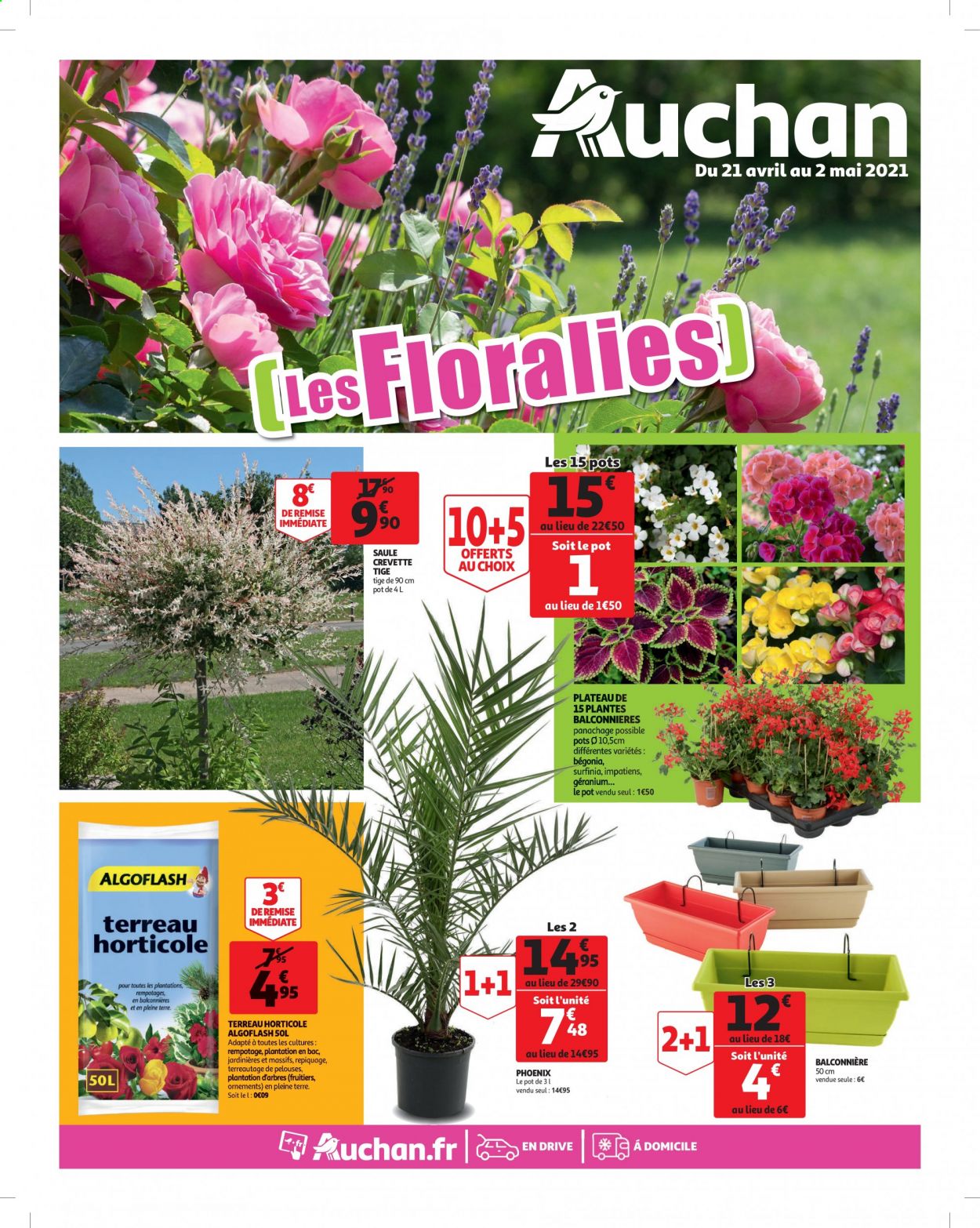 thumbnail - Catalogue Auchan - 21/04/2021 - 02/05/2021 - Produits soldés - crevettes, terreau, Algoflash. Page 1.