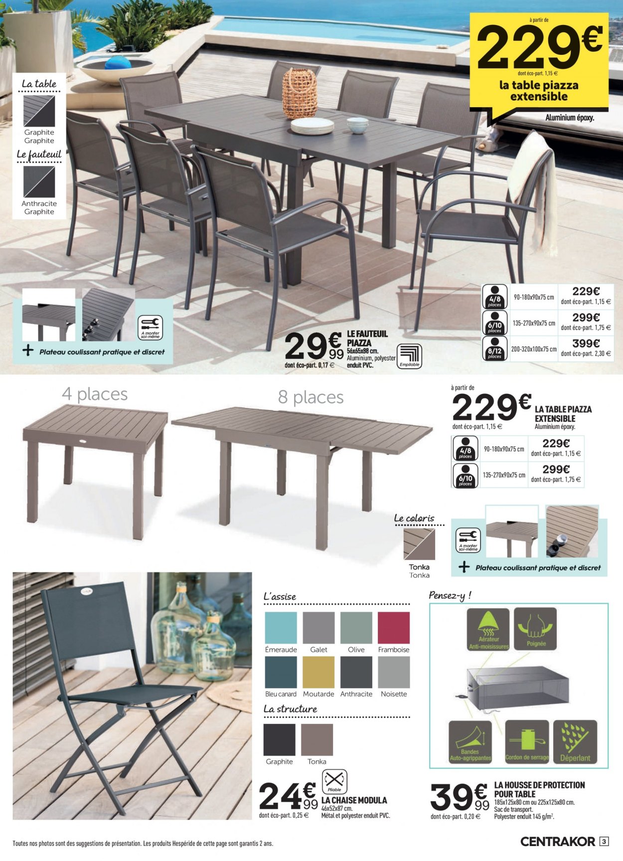 thumbnail - Catalogue Centrakor - 03/05/2021 - 12/06/2021 - Produits soldés - housse de protection, table, fauteuil. Page 3.